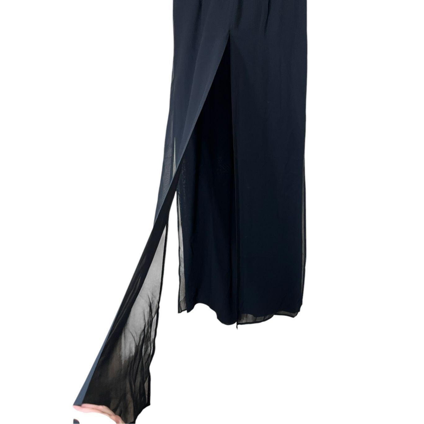 Other Vintage 80s 90s Cache Black Chiffon Overlay Wide Leg High Wa Size 26" / US 2 / IT 38 - 6 Thumbnail