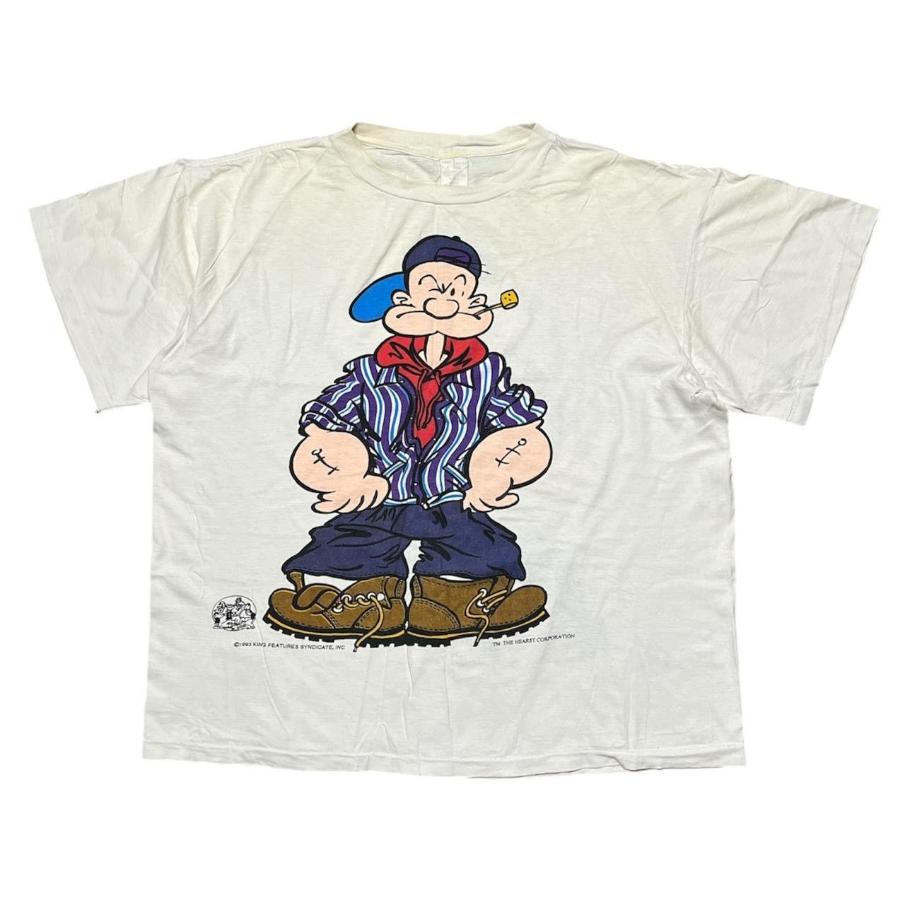 Vintage 1993 gangsta popeye single stitch tee Size US XL / EU 56 / 4 - 1 Thumbnail