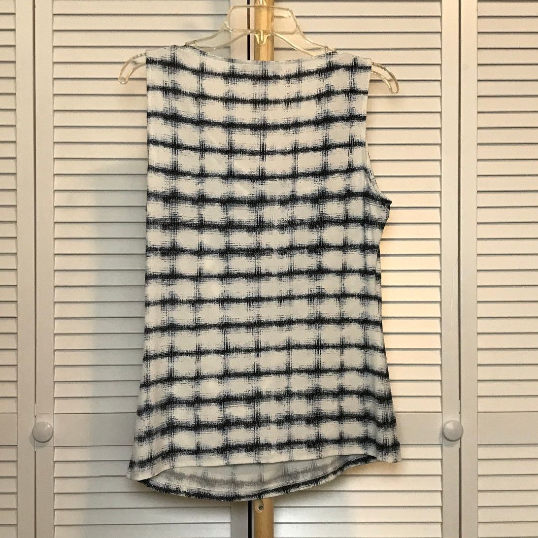 Other Ivanka Trump Grid Pattern Cowl Neckline Sleeveless Blouse Size L / US 10 / IT 46 - 2 Thumbnail