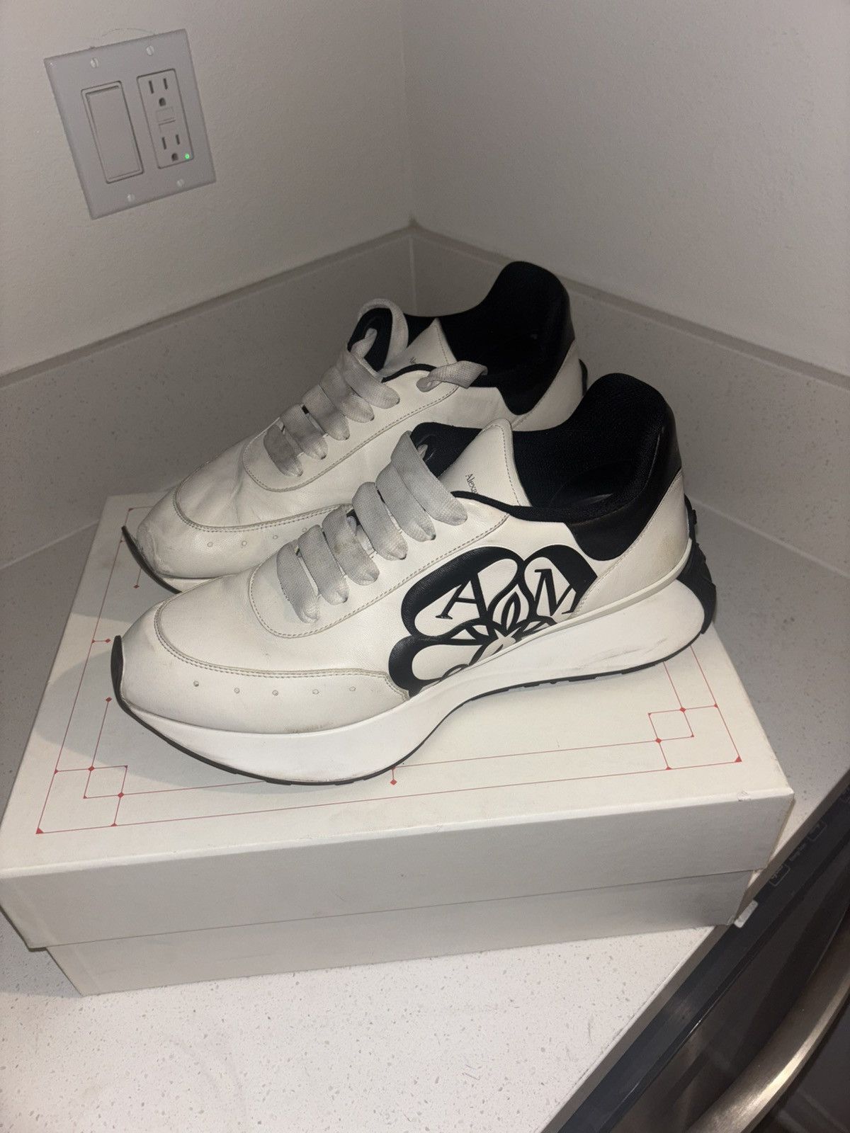 Alexander McQueen Alexander McQueen B&W Sneakers Size US 10.5 / EU 43-44 - 1 Thumbnail