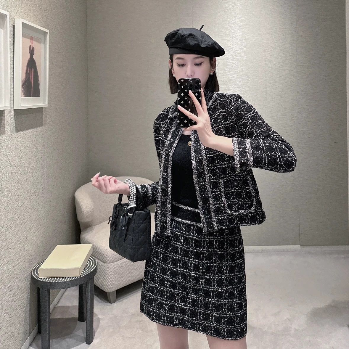 Christian Dior Monsieur Dior feb271 tweed houndstooth jacket 36 Size XS / US 0-2 / IT 36-38 - 7 Thumbnail