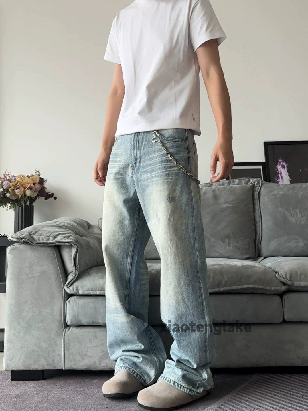Jean × Vintage loose baggy washed faded bootcut yuppie jeans Size US 30 / EU 46 - 4 Thumbnail