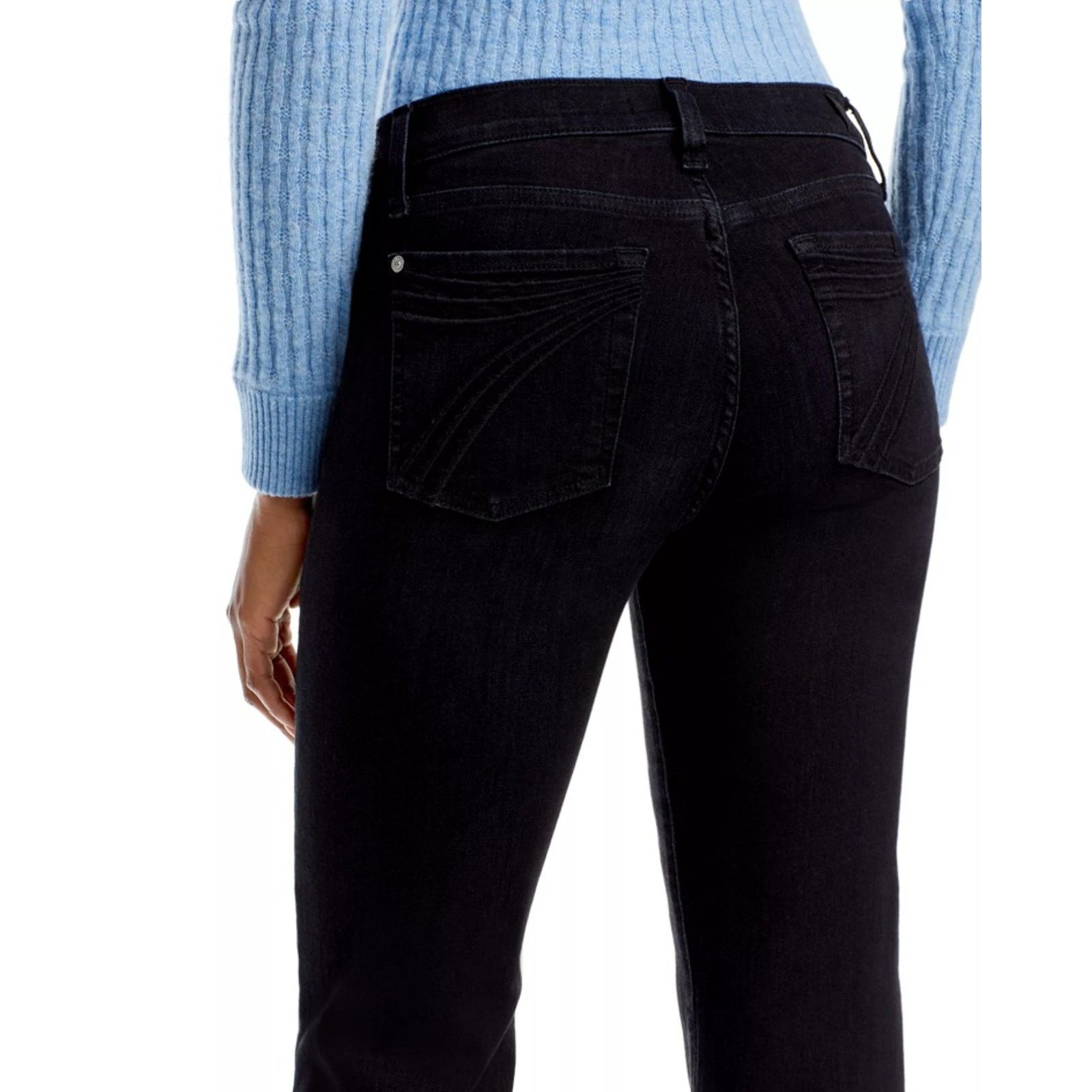 7 For All Mankind 7 For All Mankind Women Black Low Rise Flare Jeans Size 27 Size 27" / US 4 / IT 40 - 4 Thumbnail