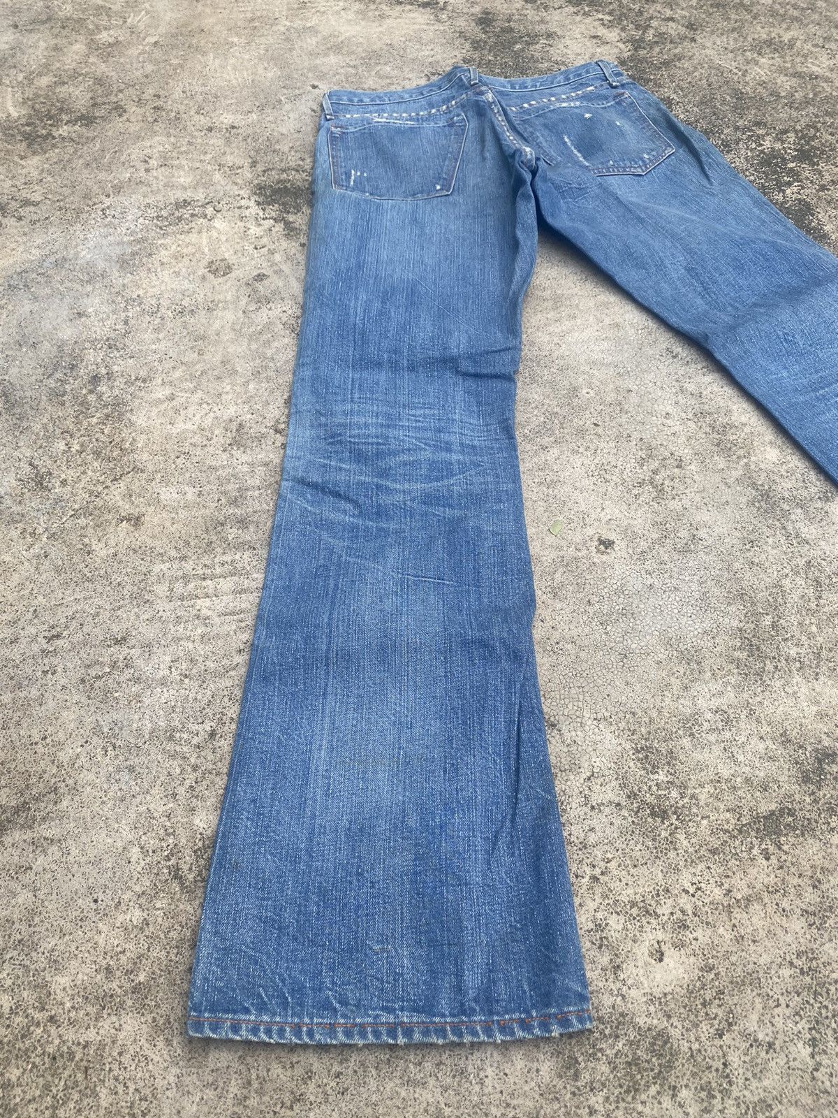 Japanese Brand Flare Jeans Earnest Sewn Distress Boot Cut Size US 31 - 13 Thumbnail