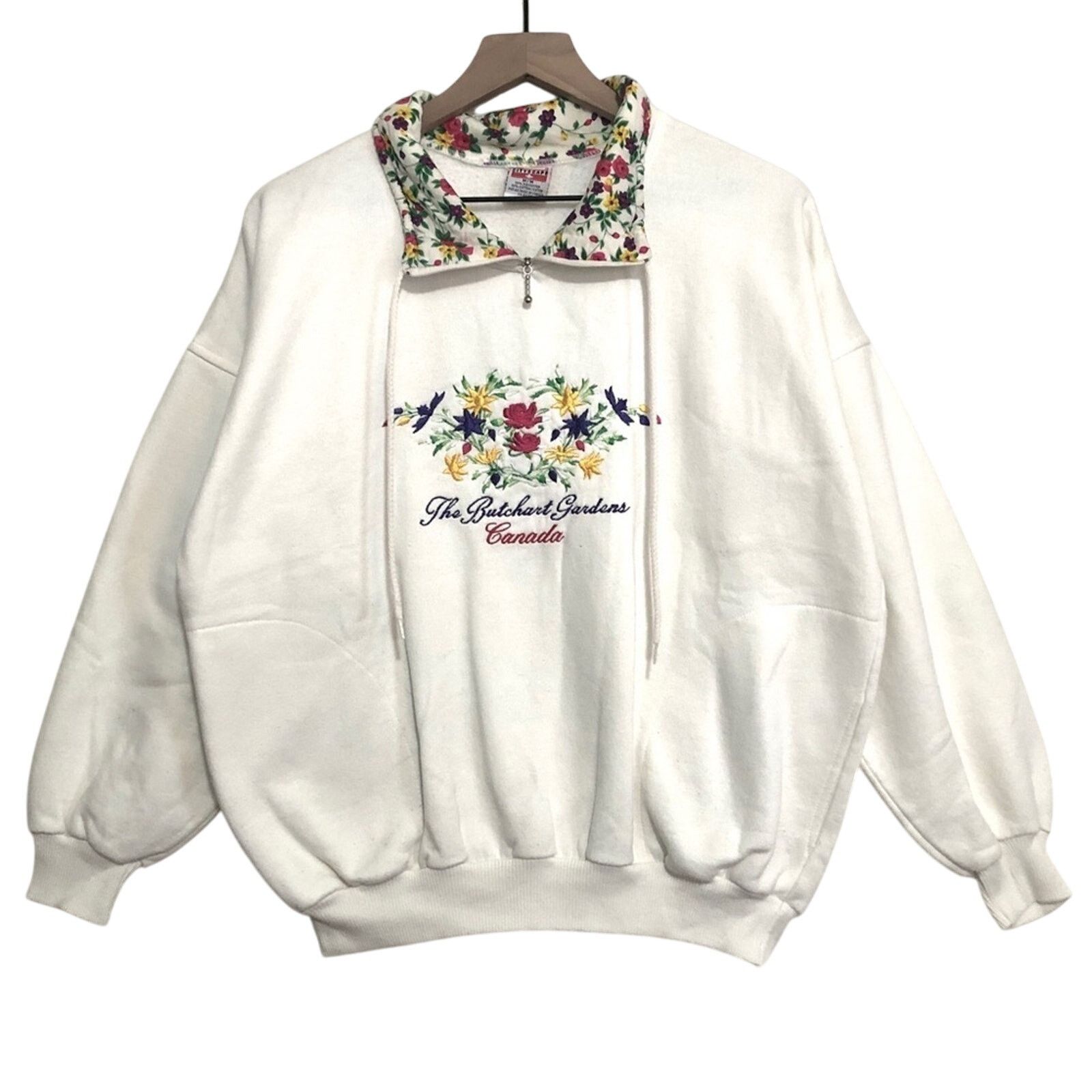 Other Vintage 90's Cityscape Floral Pullover Sweatshirt Sweater Size M / US 6-8 / IT 42-44 - 1 Thumbnail
