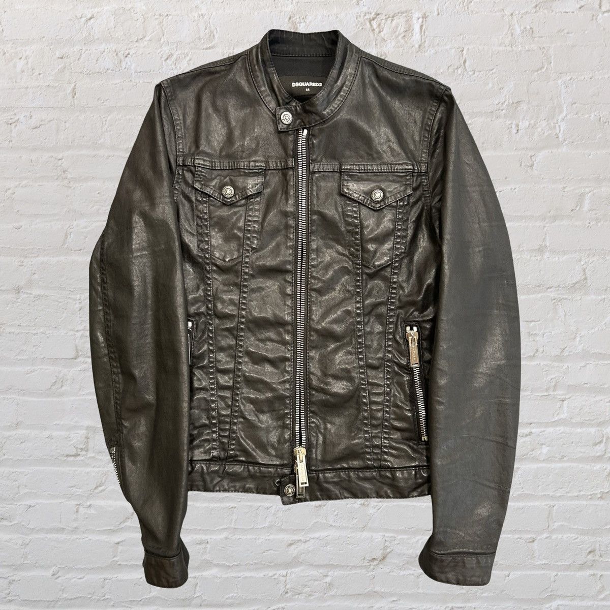 Dsquared2 DSQUARED2 Wax Coated Zip-Up Jacket 44 Size US S / EU 44-46 / 1 - 6 Thumbnail