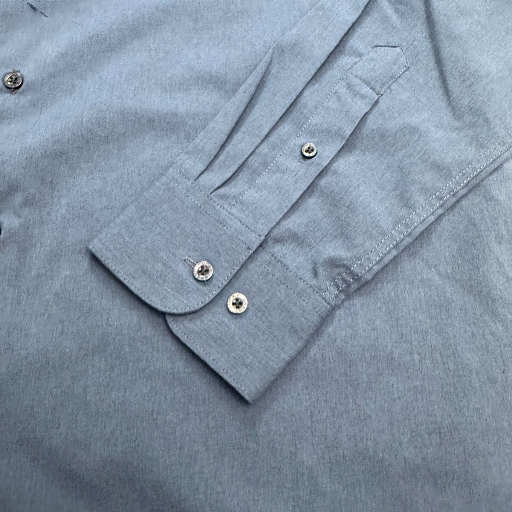 Lucky Brand Lucky Brand Slim Fit Dress Shirt Men Large 16-16.5 34/35 Blue Work 4 Way Stretch Size 42R - 6 Thumbnail