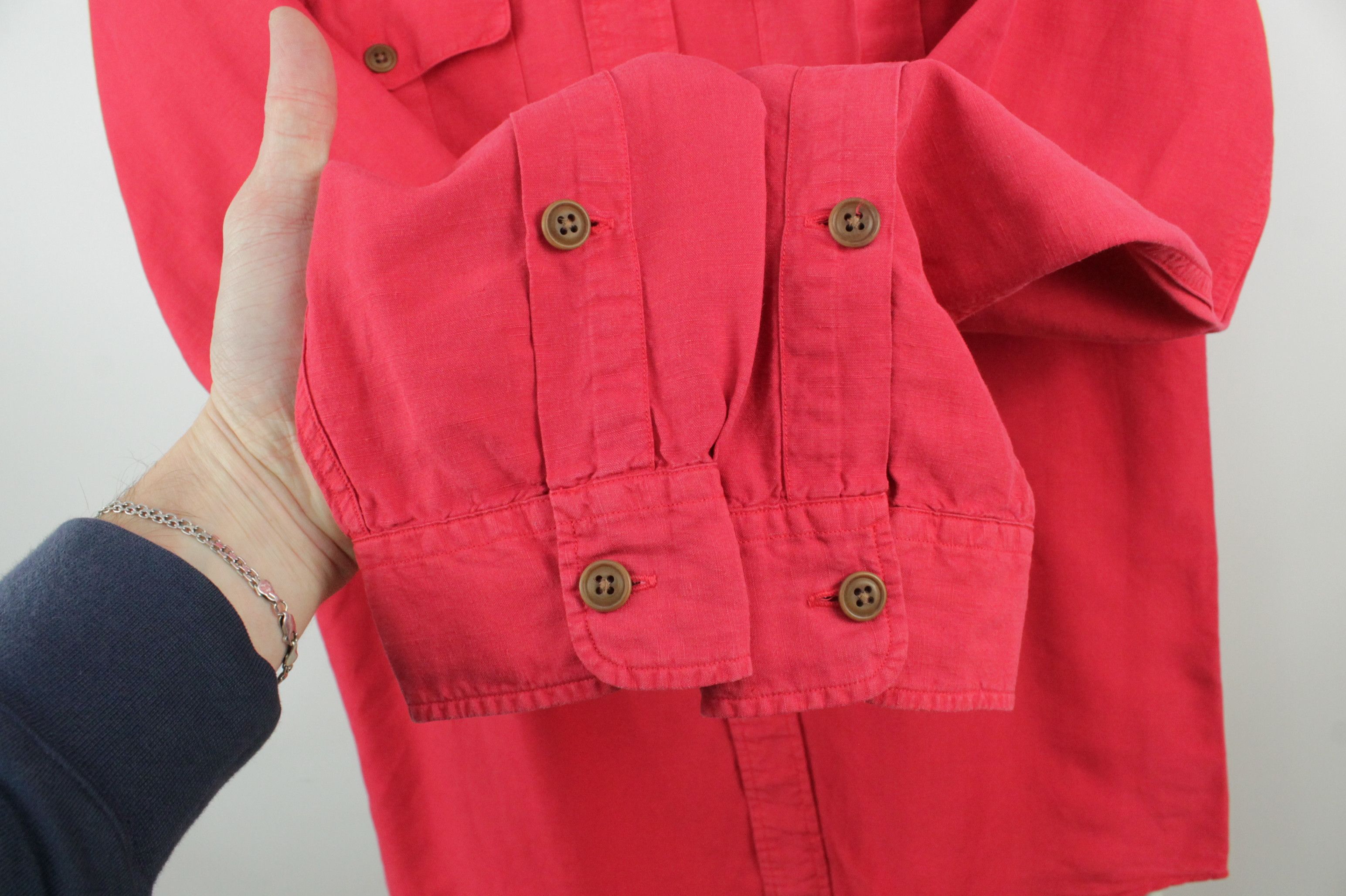 Polo Ralph Lauren Vintage Polo Ralph Lauren Red Linen Silk Casual Men's Shirt Size US M / EU 48-50 / 2 - 6 Thumbnail