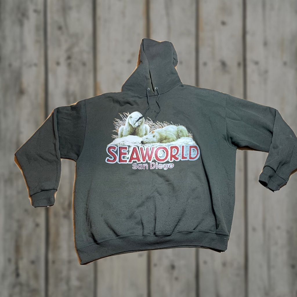 Tultex Sea World Polar Bear Mens Hoodie Sweatshirt Extra Large XL Size US XL / EU 56 / 4 - 1 Thumbnail