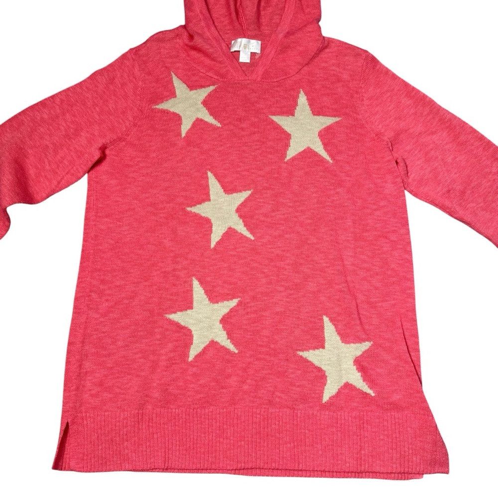 Other New Belle by Kim Gravel Summer Stars Slub Coral Sweater Hoo Size S / US 4 / IT 40 - 4 Thumbnail