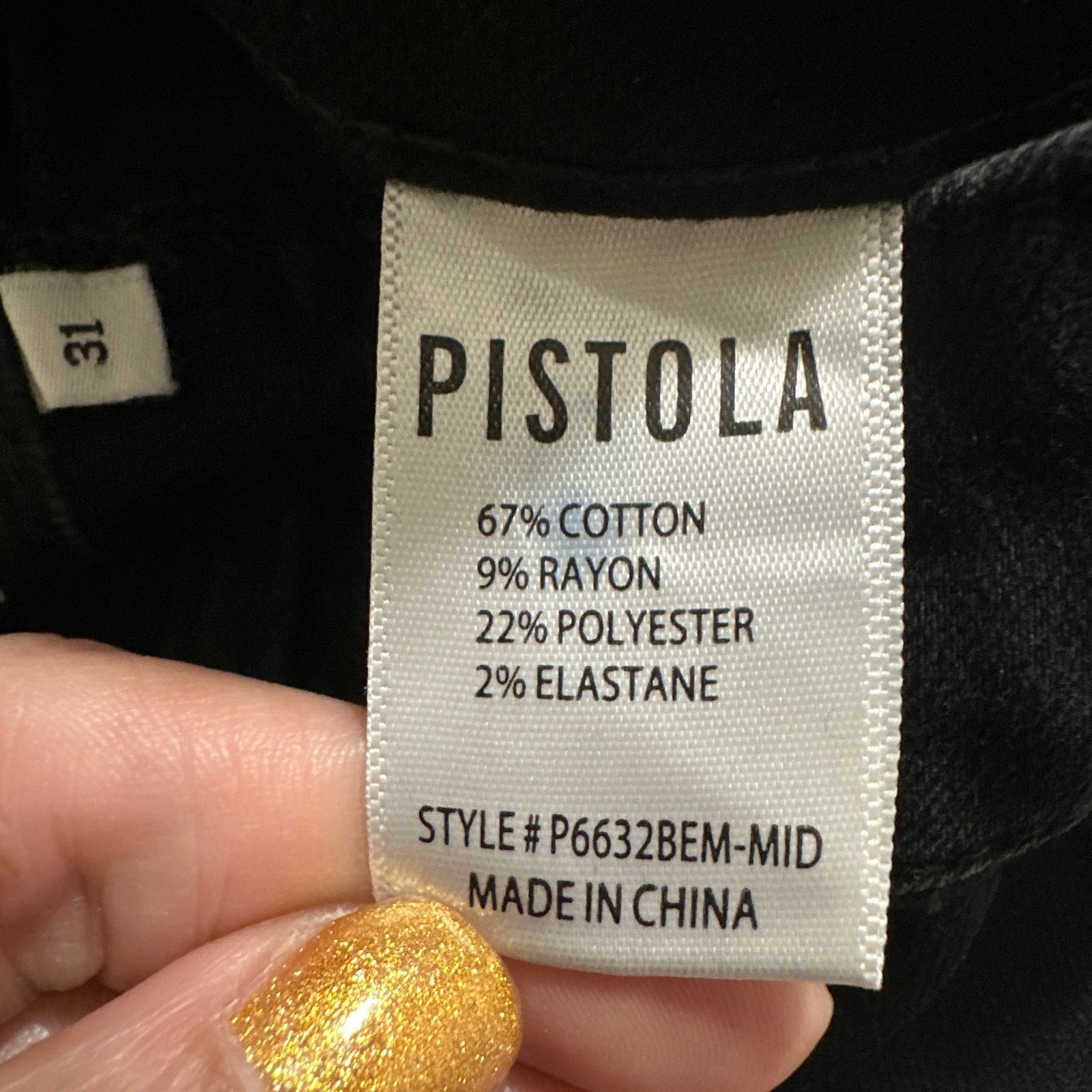 Pistola Pistola midnight black stretch skinny jeans size 31 Size 31" - 3 Thumbnail