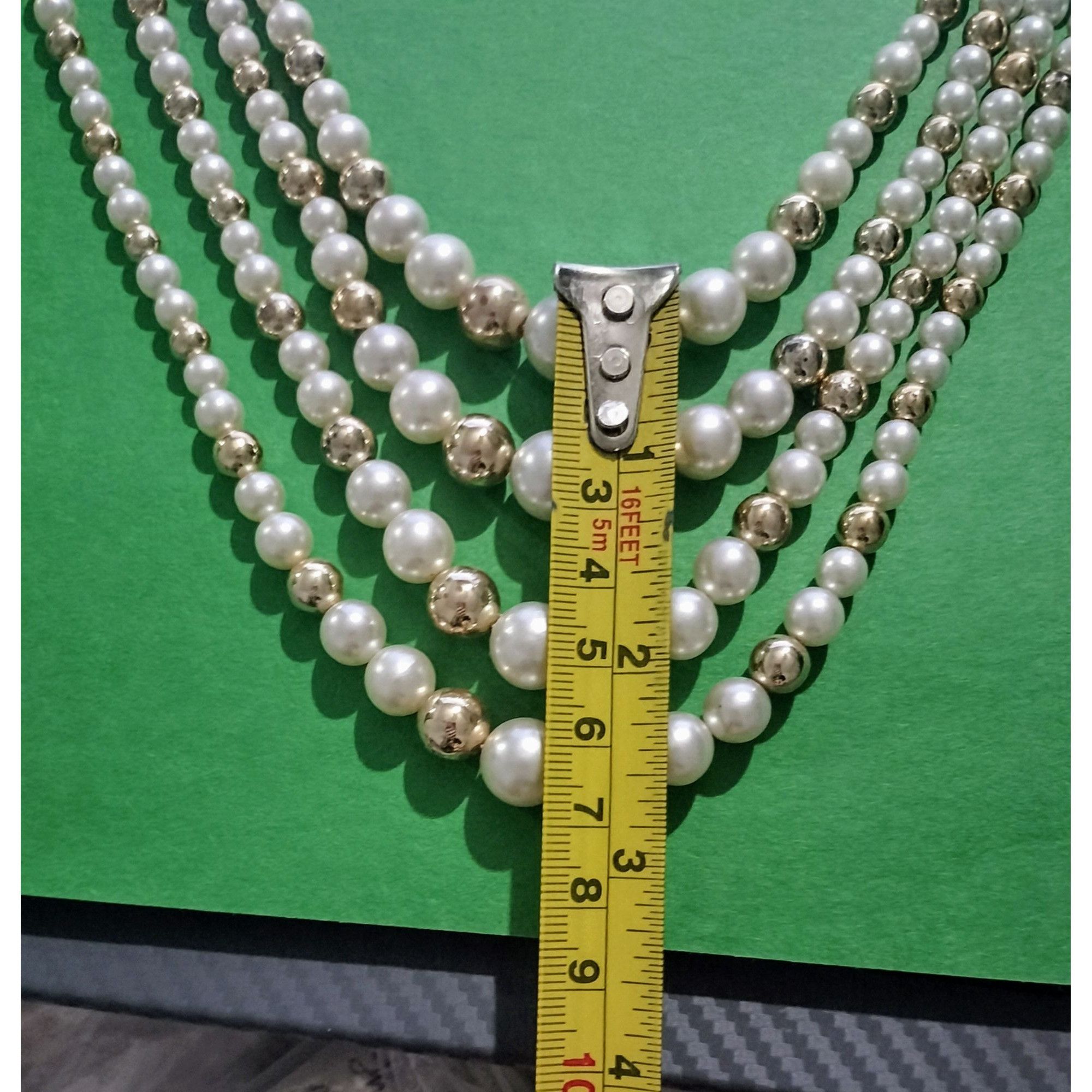 Vintage Vintage Multi Strand Faux Pearl Necklace White Gold Tone Dec Size ONE SIZE - 8 Thumbnail