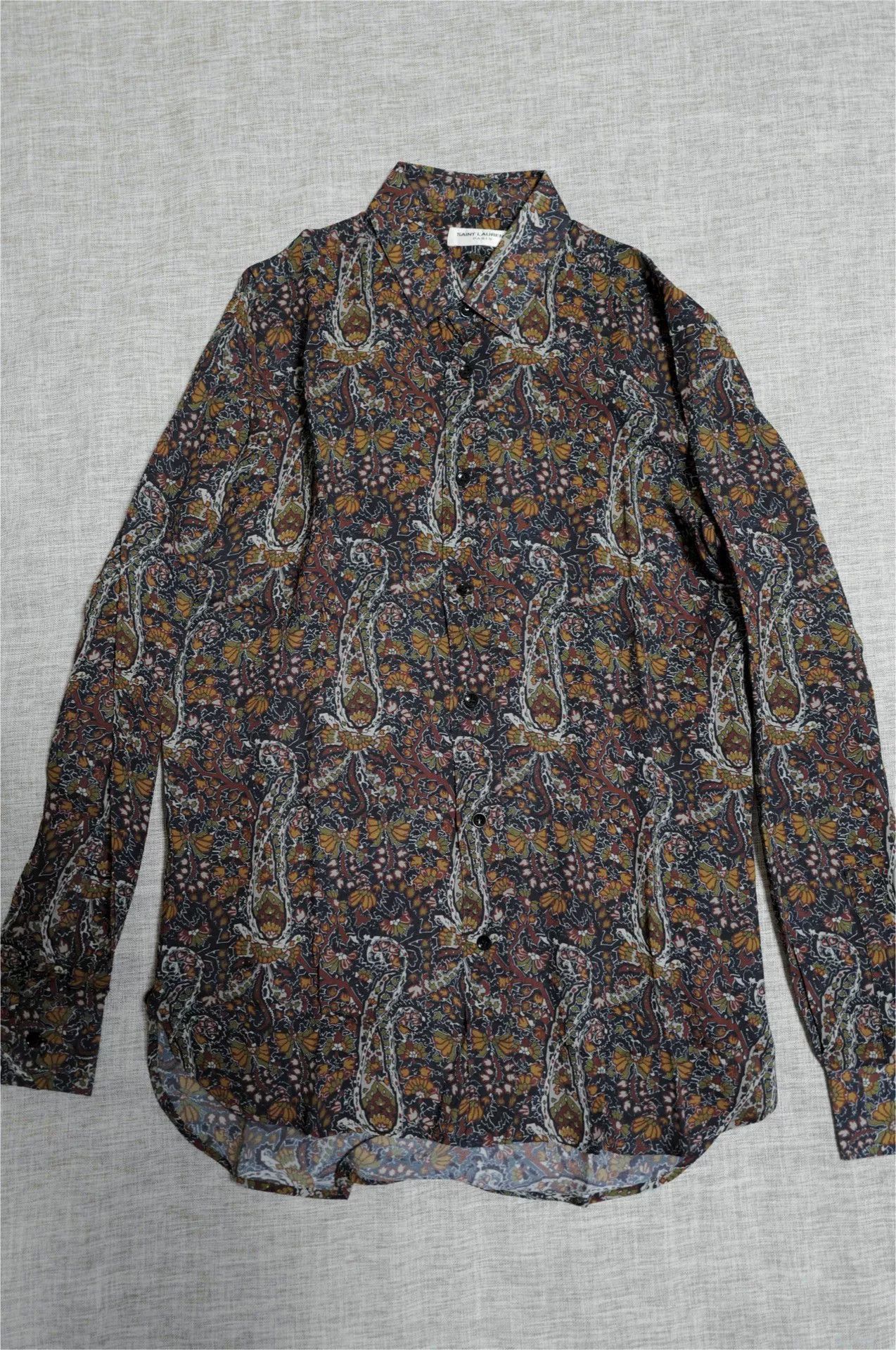 Saint Laurent Paris paisley floral button-up shirt by Saint Laurent. Size US S / EU 44-46 / 1 - 1 Thumbnail