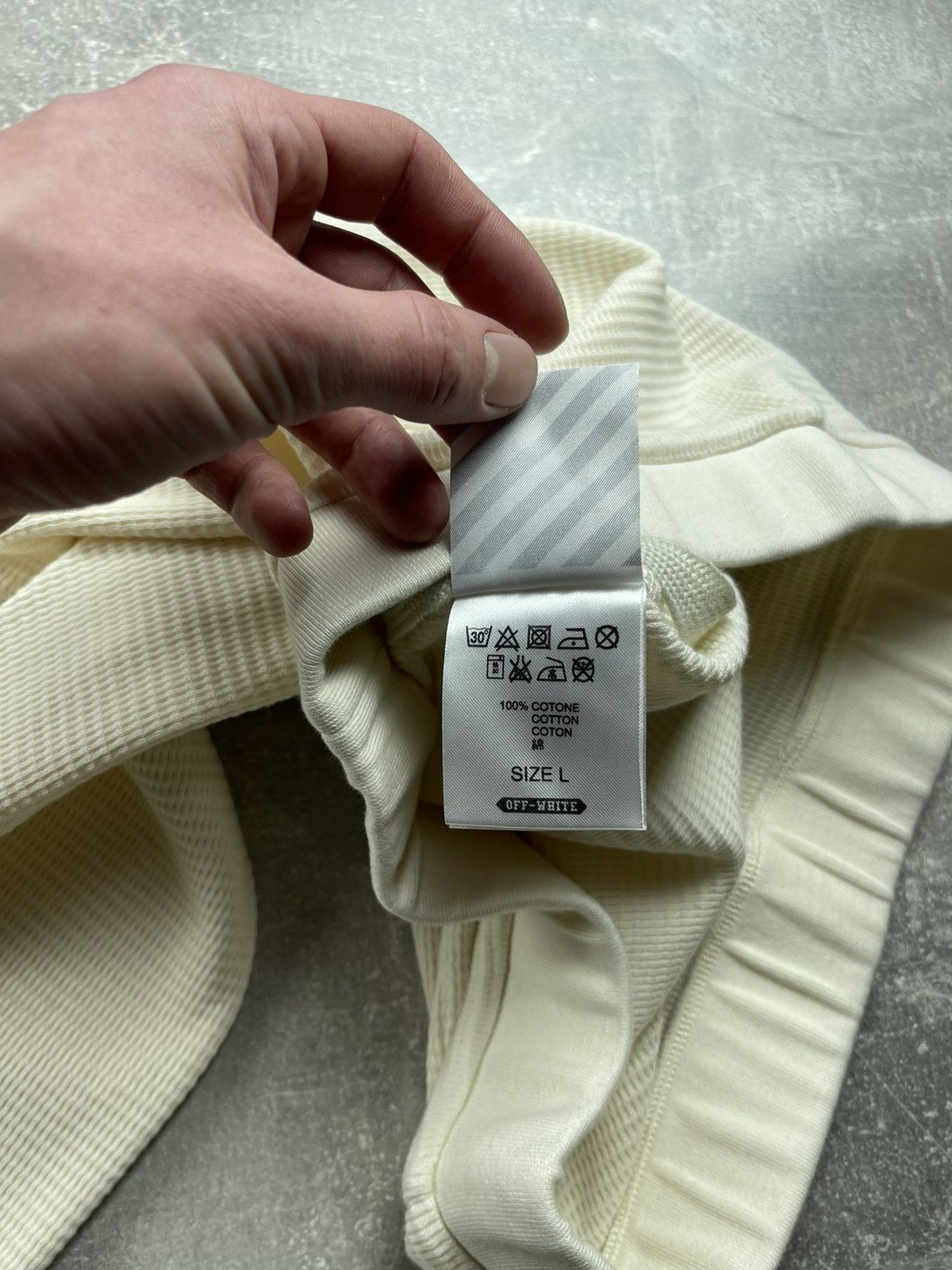 Off-White Off White Ribbed Cotton Thermal Long Johns Ivory Size L Size US 36 / EU 52 - 10 Thumbnail