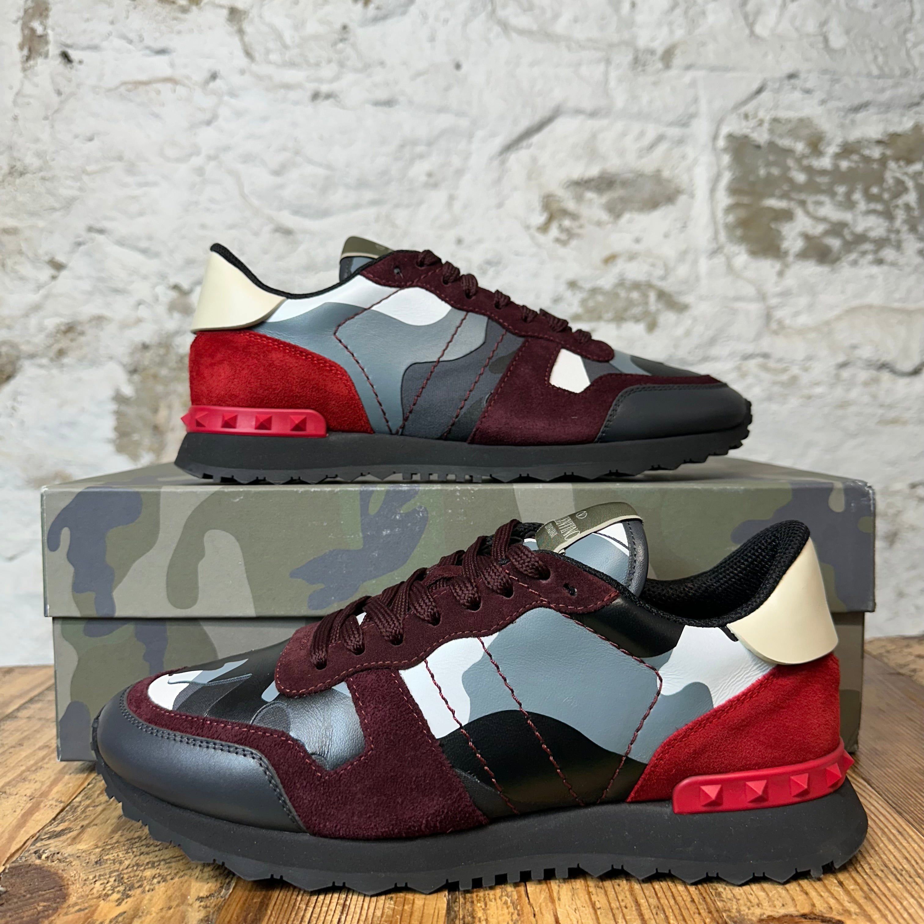Valentino Valentino Grey Camo Marooon Rock Runner Sneaker Sz 7 (40) Size US 7 / EU 40 - 1 Thumbnail