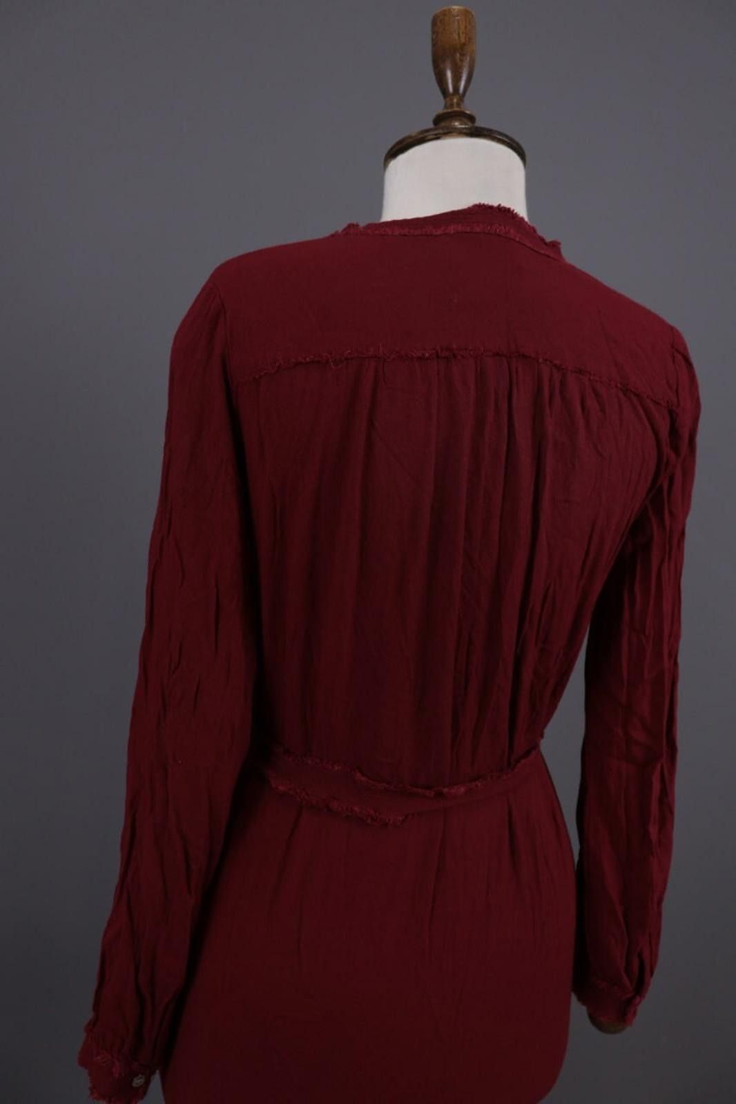 Zadig & Voltaire Zadig & Voltaire Rajel Burgundy Henley Bealt Dress Size XS Size XS / US 0-2 / IT 36-38 - 11 Thumbnail