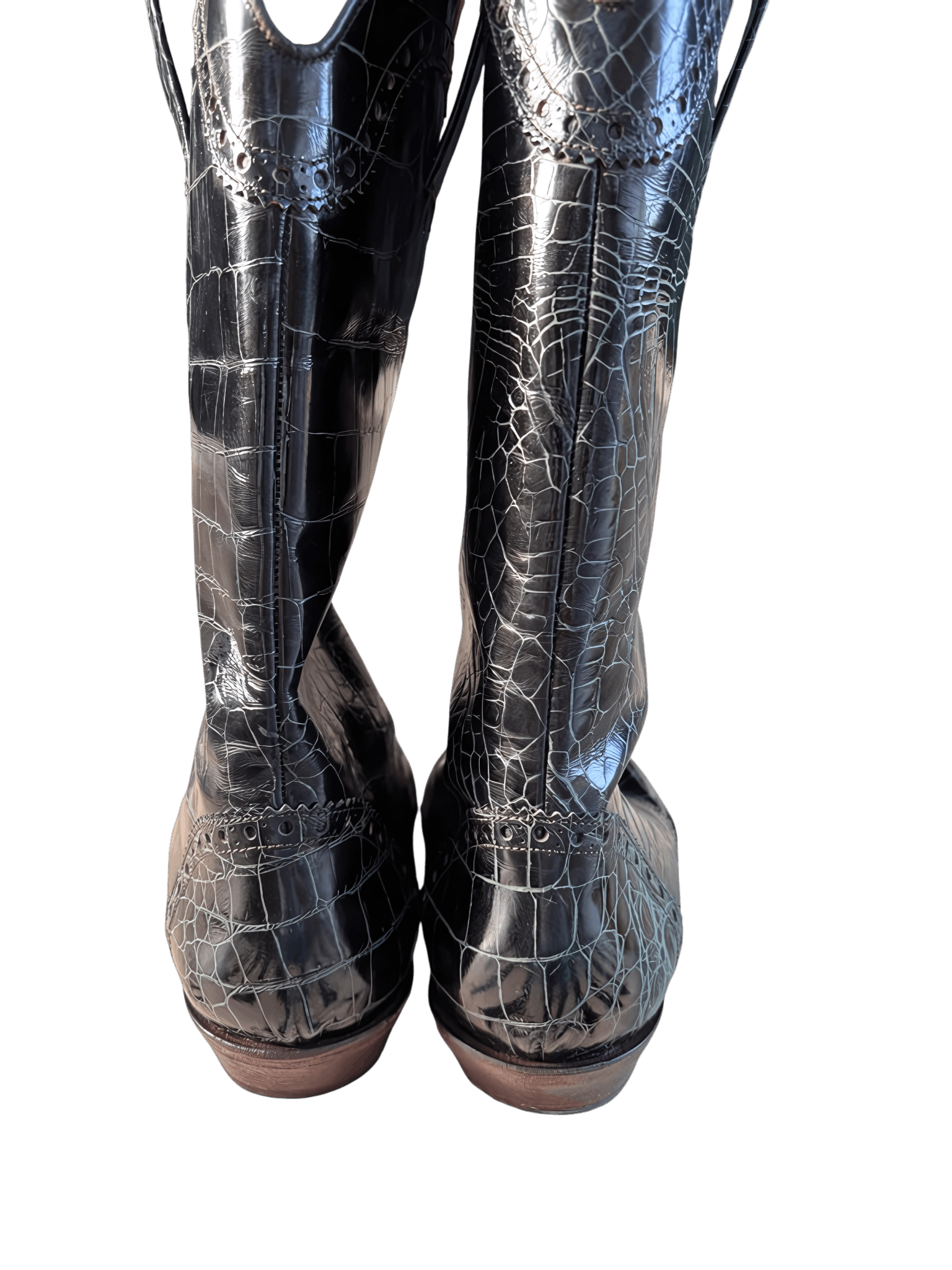 John Galliano CROCODILE LEATHER COWBOY BOOTS Size US 9.5 / EU 42-43 - 3 Thumbnail