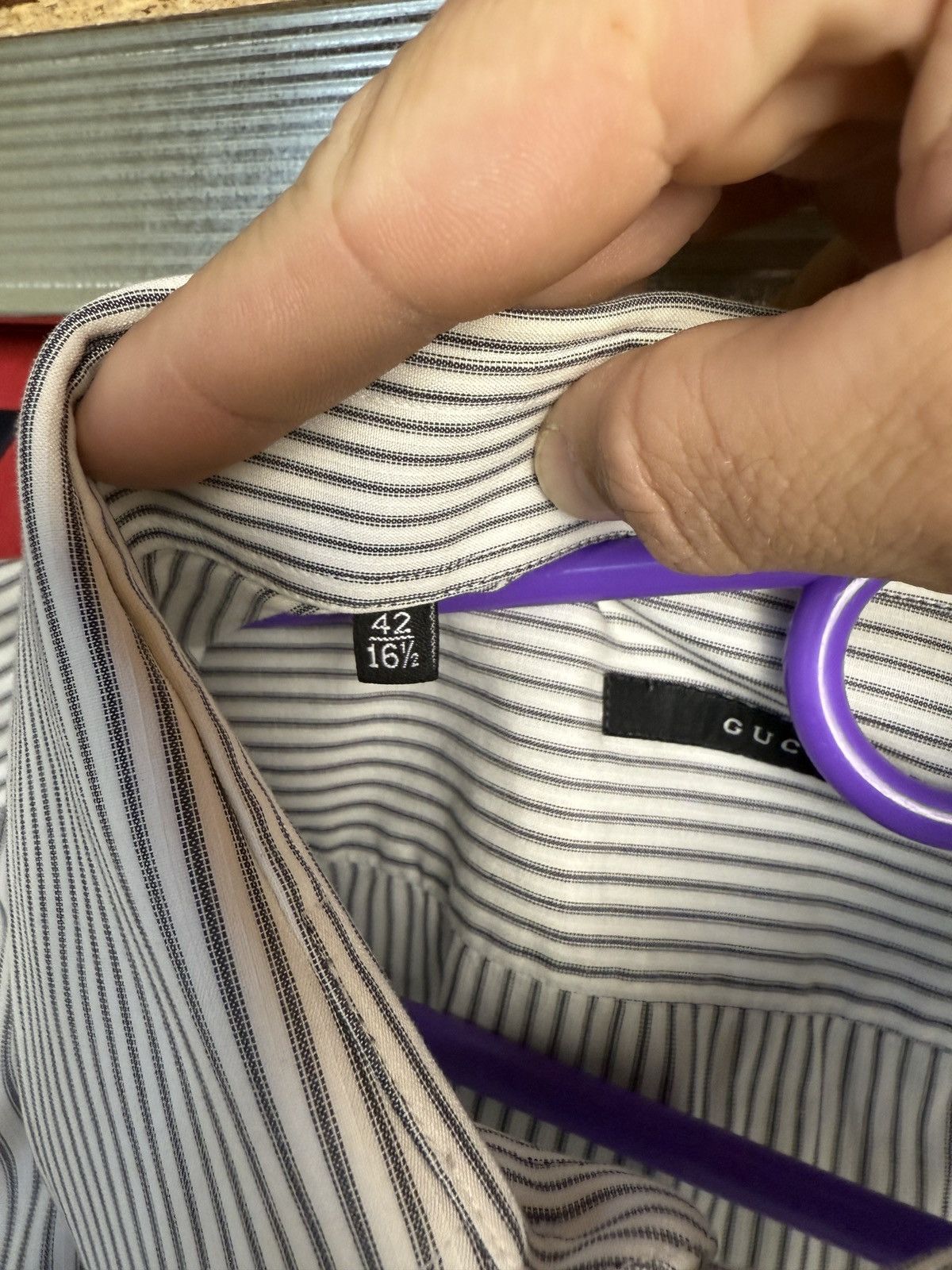 Gucci Gucci Striped Shirt Luxury Size US L / EU 52-54 / 3 - 10 Thumbnail