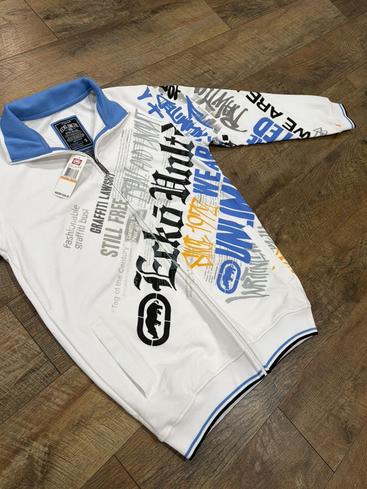 Ecko Unltd. NWT Vintage Y2k Ecko Unltd. Graffiti AOP Track Jacket White Size US M / EU 48-50 / 2 - 2 Thumbnail