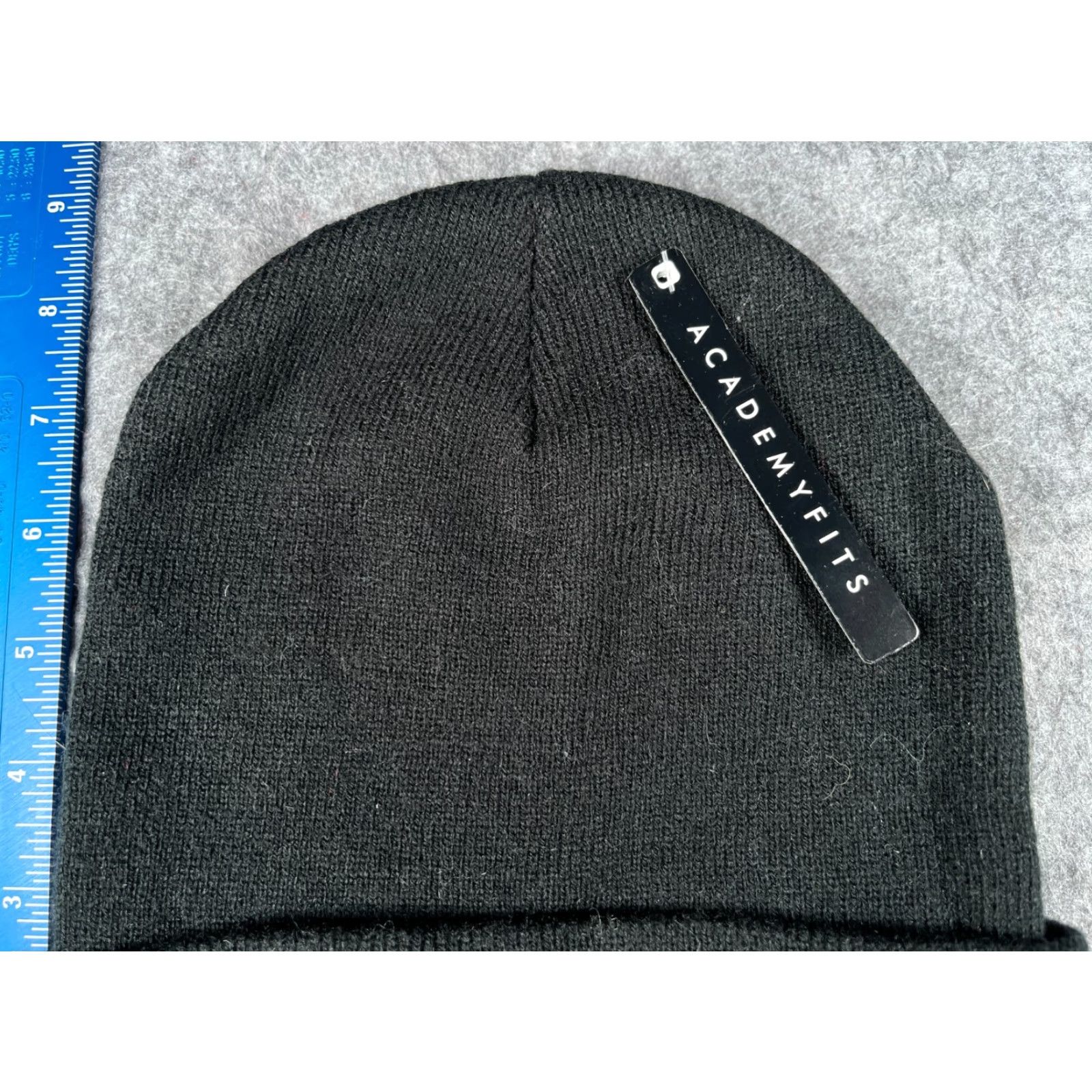 Vintage ACADEMYFITS Beanie Knit Hat Adult One Size Black Knit Acrylic Casual Ski Logo 90s Men Size ONE SIZE - 3 Thumbnail