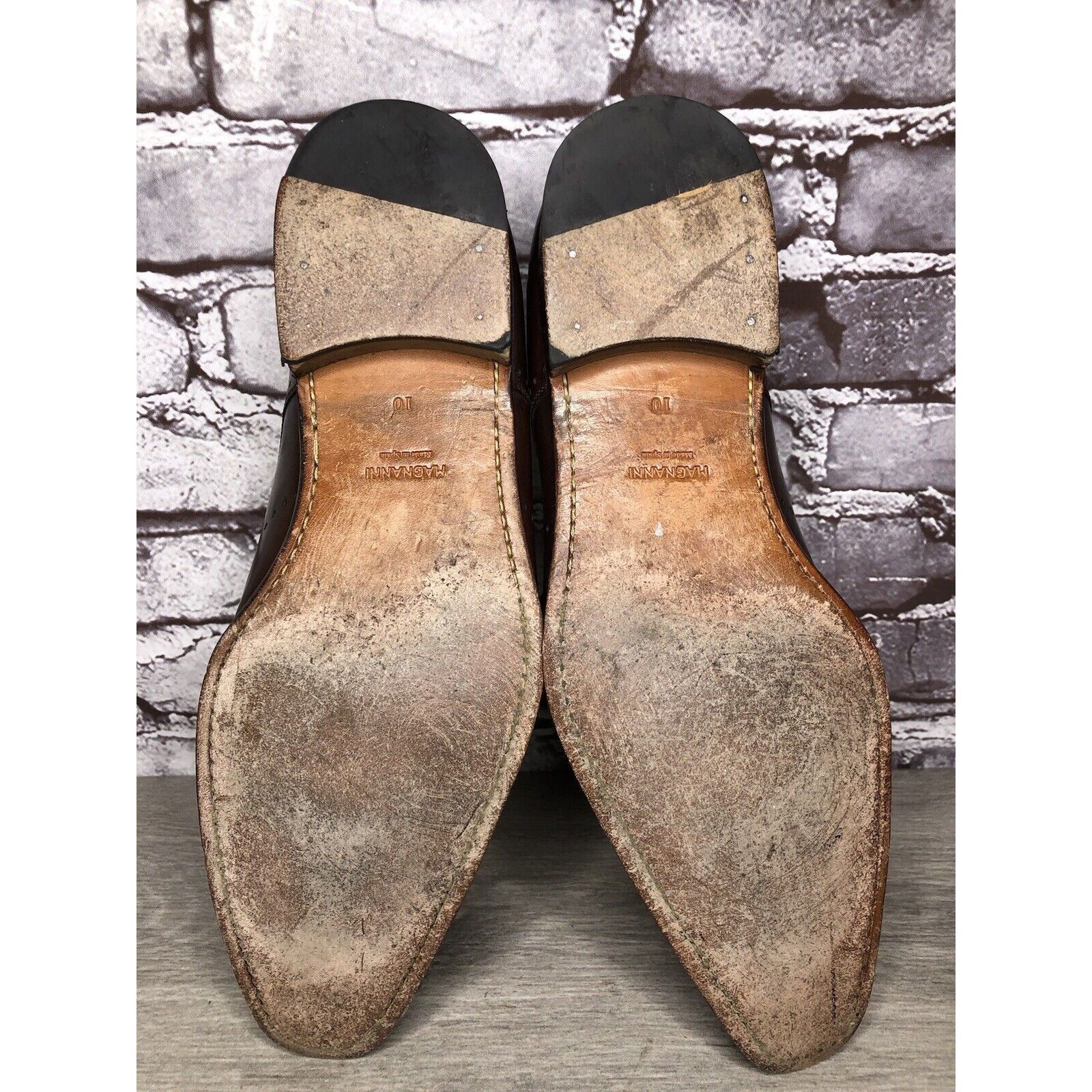 Magnanni Magnanni Neiman Marcus Burnished Brown Leather Wingtip Dress Size US 10 / EU 43 - 10 Thumbnail