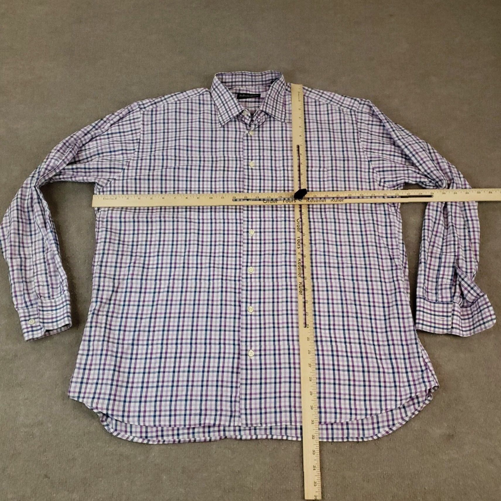 Vintage Bullock & Jones Shirt Mens XL Blue Plaid Long Sleeve Button Up Size US XL / EU 56 / 4 - 2 Thumbnail