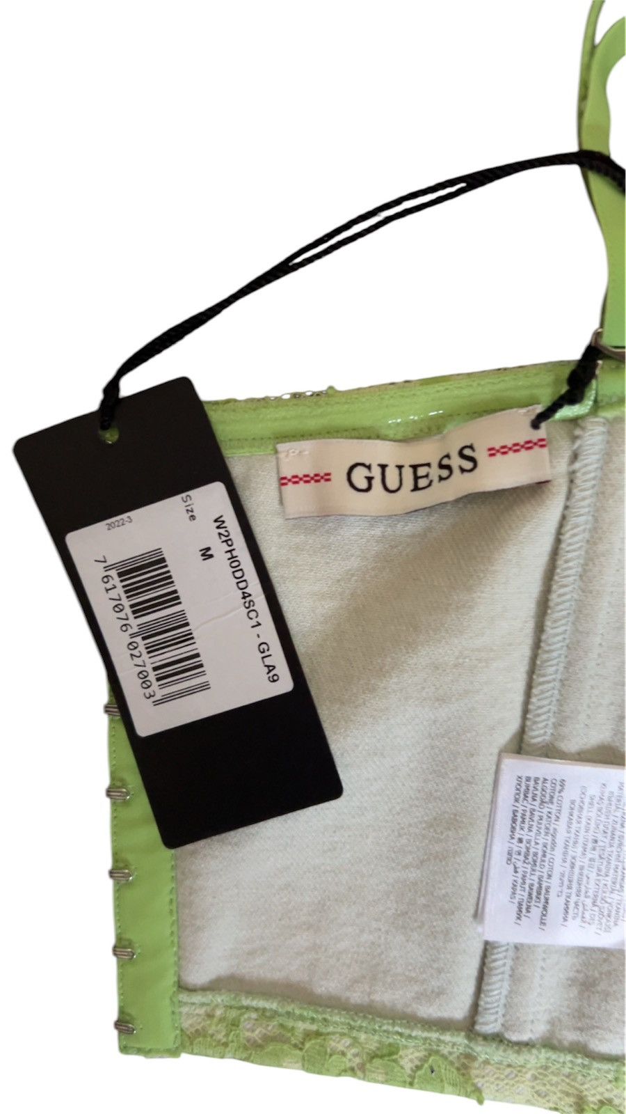 Guess GUESS Green & White Lace Bustier Crop Top Size S / US 4 / IT 40 - 6 Thumbnail