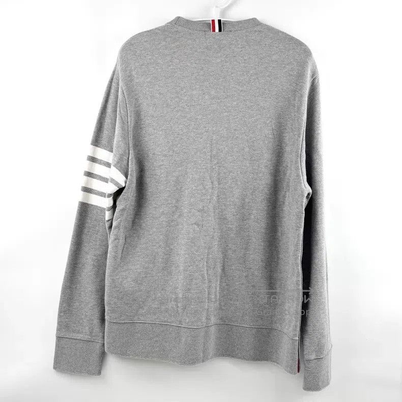 Thom Browne Thom Browne Grey Classic Four-stripe Hoodie Size US M / EU 48-50 / 2 - 2 Thumbnail