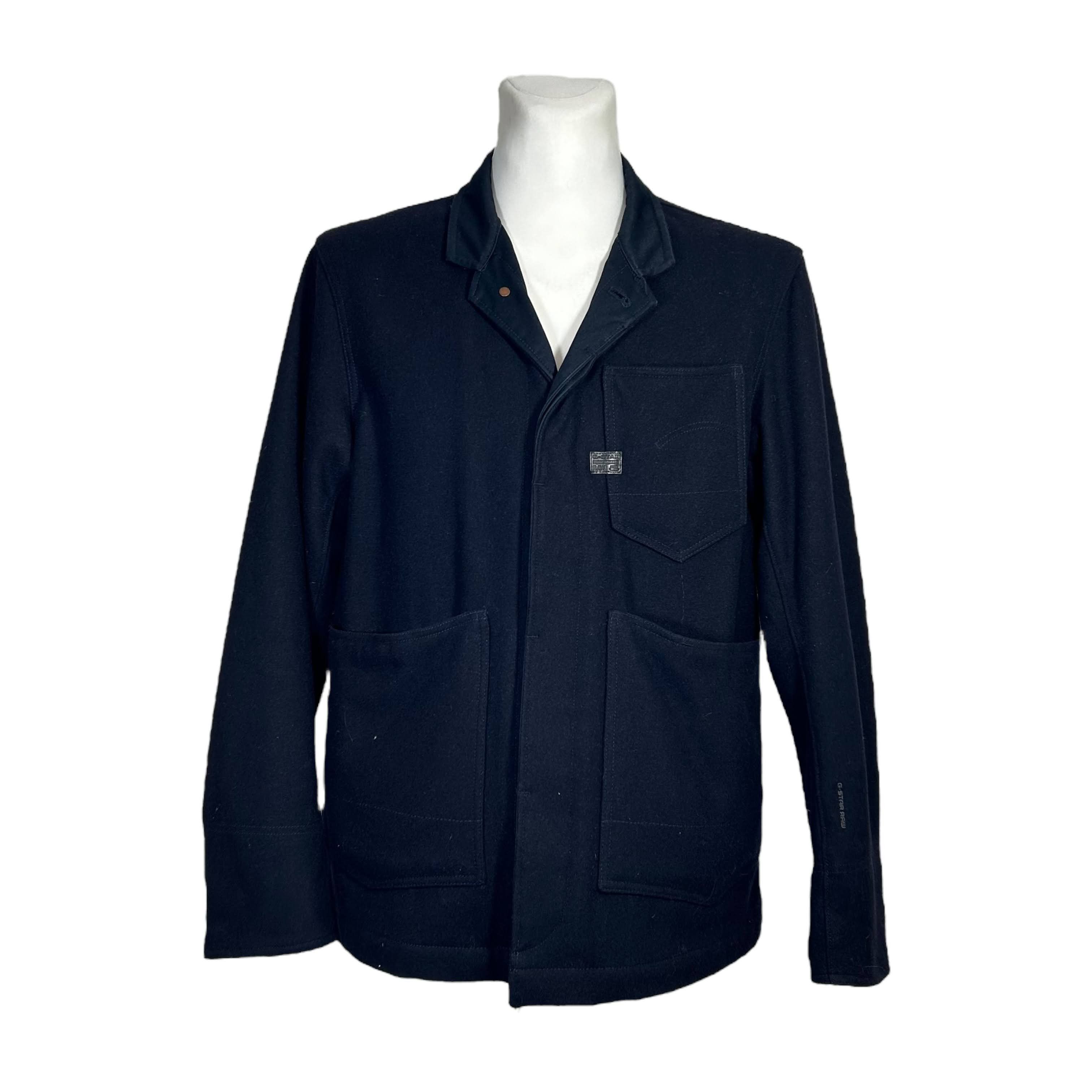 G-star Raw Navy Blue Wool Work Chore Jacket Coat Size XXL