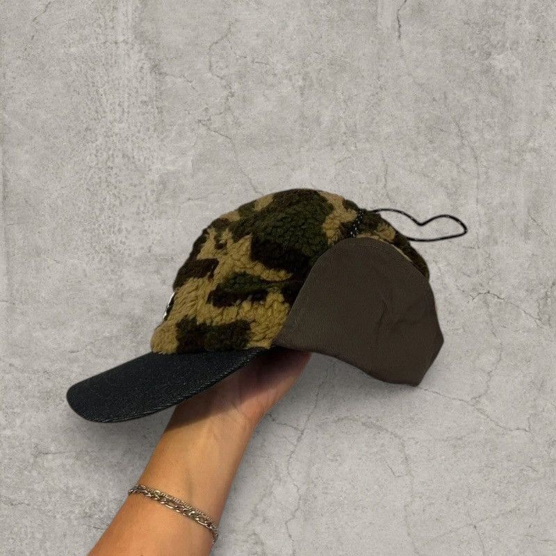 Japanese Brand Ear flap trapper Russian winter hat in khaki camo. One size Size ONE SIZE - 2 Thumbnail