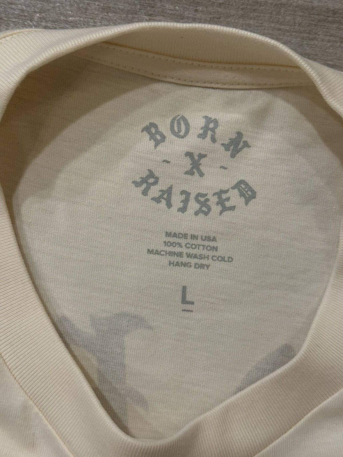 Born X Raised BORN X RAISED Rocker Tee T-Shirt Cream Black Size L Large Size US L / EU 52-54 / 3 - 3 Thumbnail