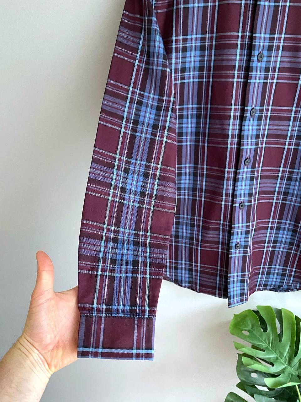 Fred Perry Fred Perry Men's Burgundy/Blue Tartan Winter Shirt, Size S Size US S / EU 44-46 / 1 - 8 Thumbnail