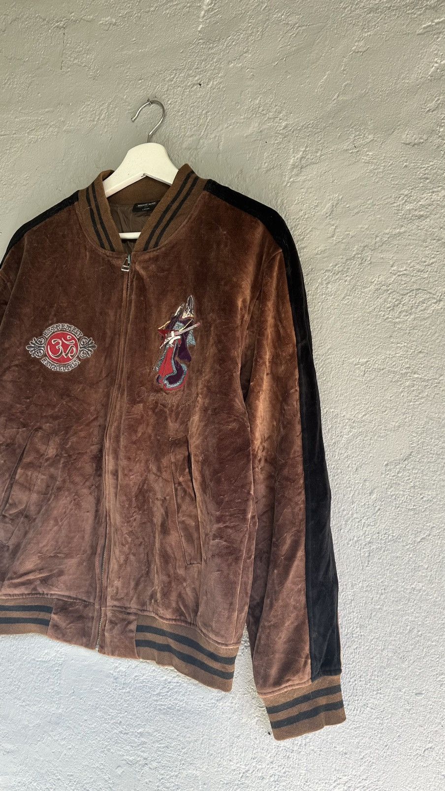 Japanese Brand Definite Flance velvet Souvenic Brown bomber Jackets Size US L / EU 52-54 / 3 - 3 Thumbnail