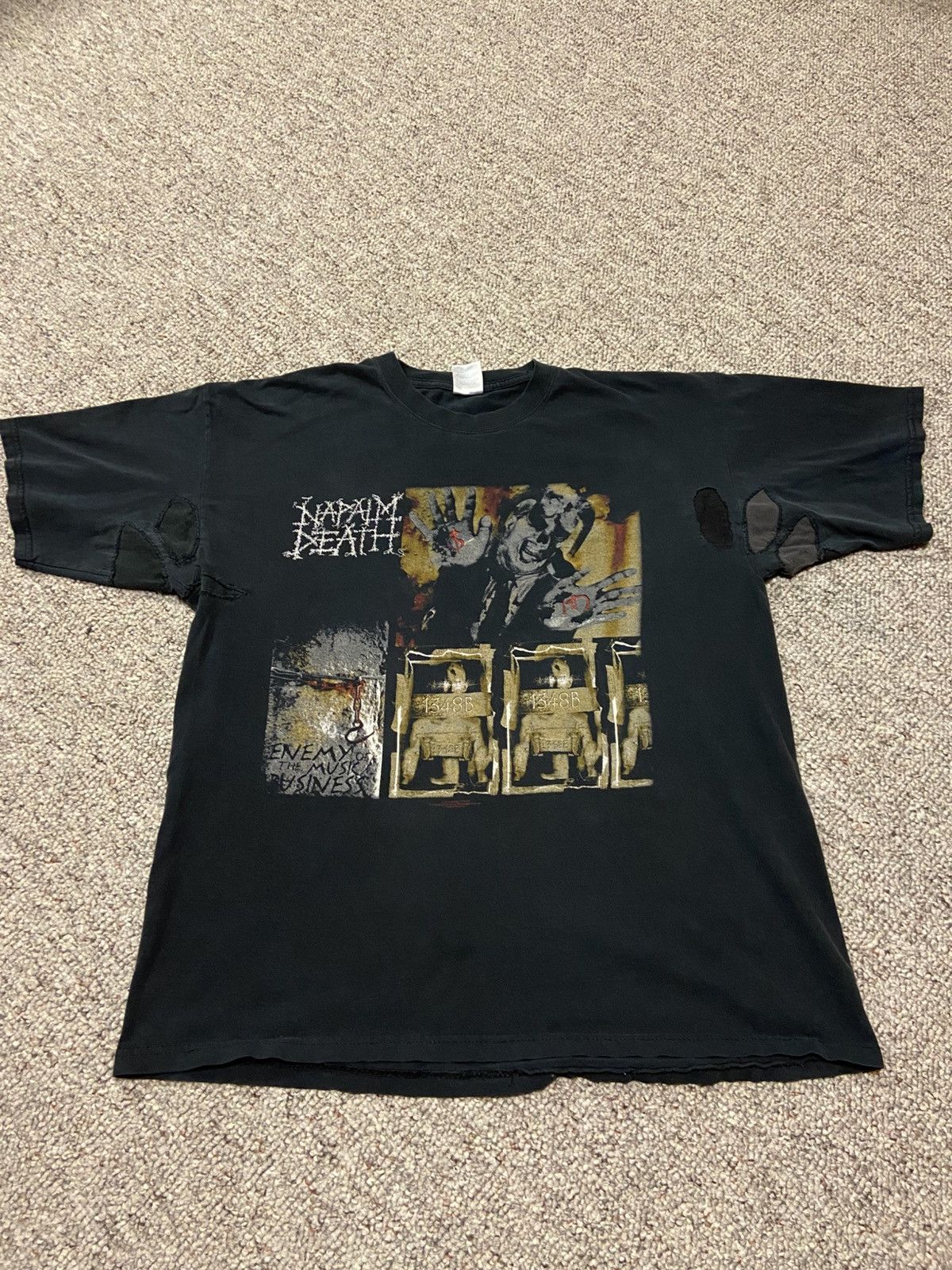 Band Tees Vintage Repaired Napalm Death Death Metal Band Tee Size US XL / EU 56 / 4 - 2 Thumbnail