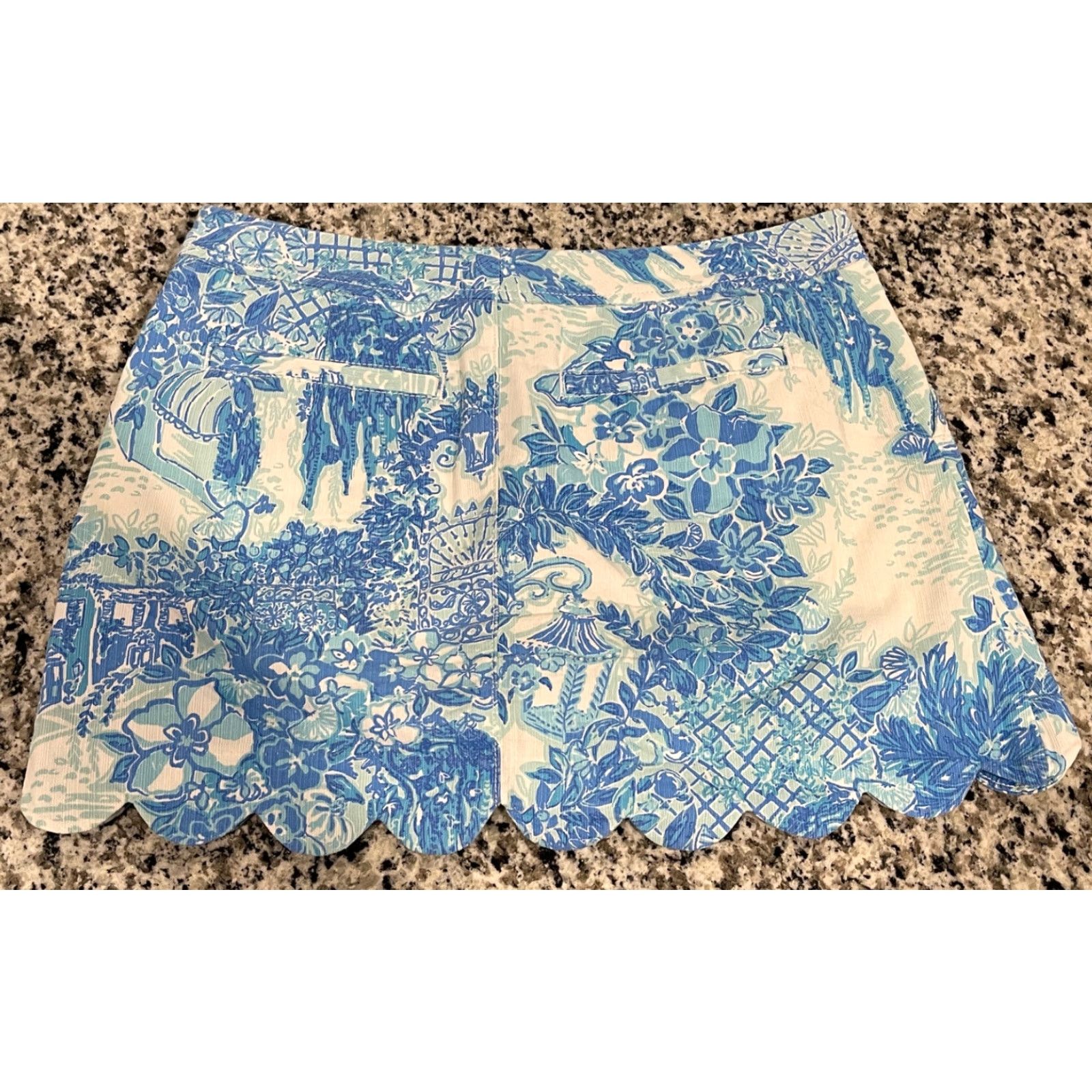 Lilly Pulitzer Lilly Pulitzer Skort Colette Toile Me About It Women's 2 Blue Lined Cotton Short Casual Travel Mens? No, Women. Size 26" / US 2 / IT 38 - 4 Thumbnail