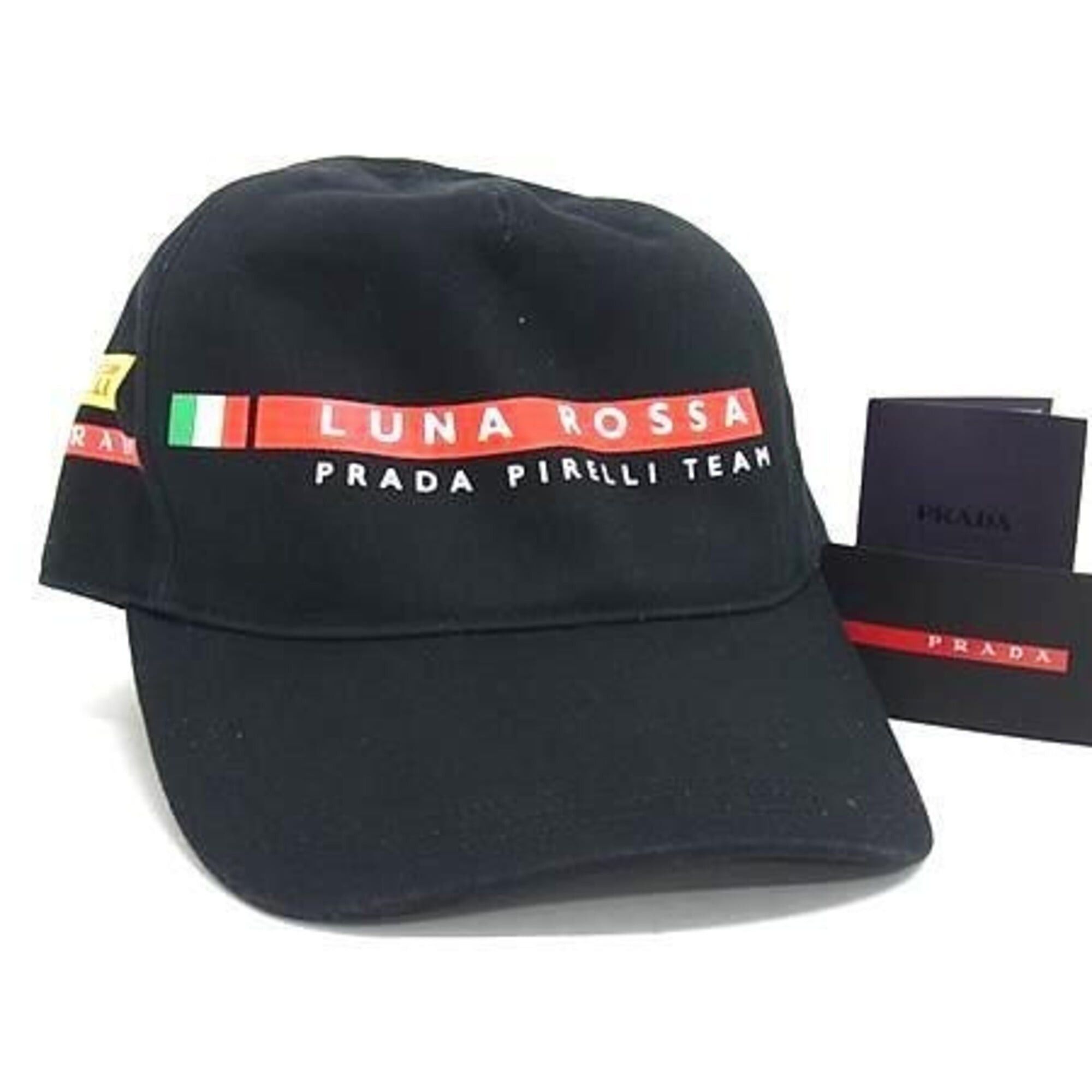 Prada Prada Sport Luna Rossa Pirelli Cap LRH018 Black Cotton Unisex Size ONE SIZE - 1 Thumbnail
