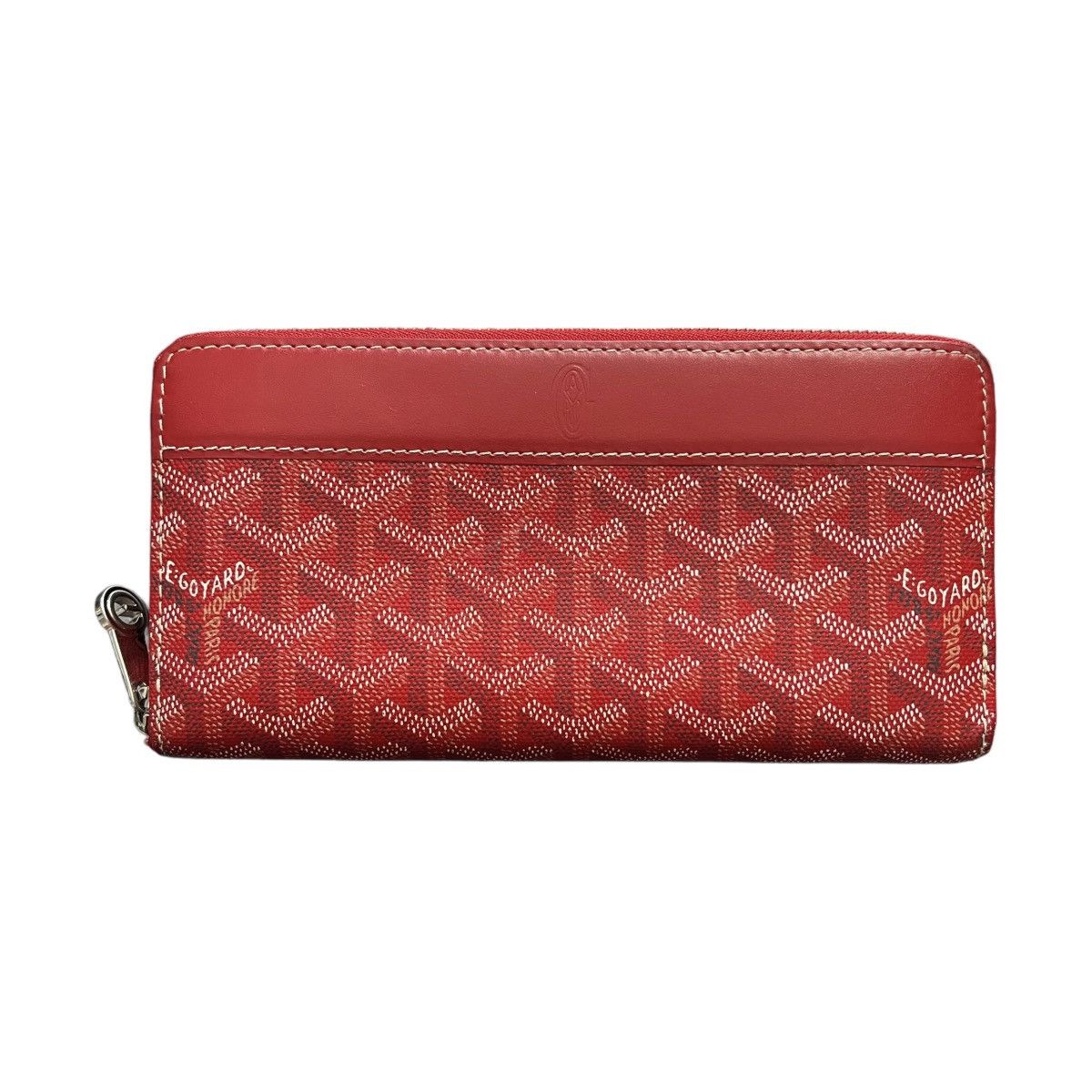 image of Goyard Matignin Zip Around Wallet in Red, Women's