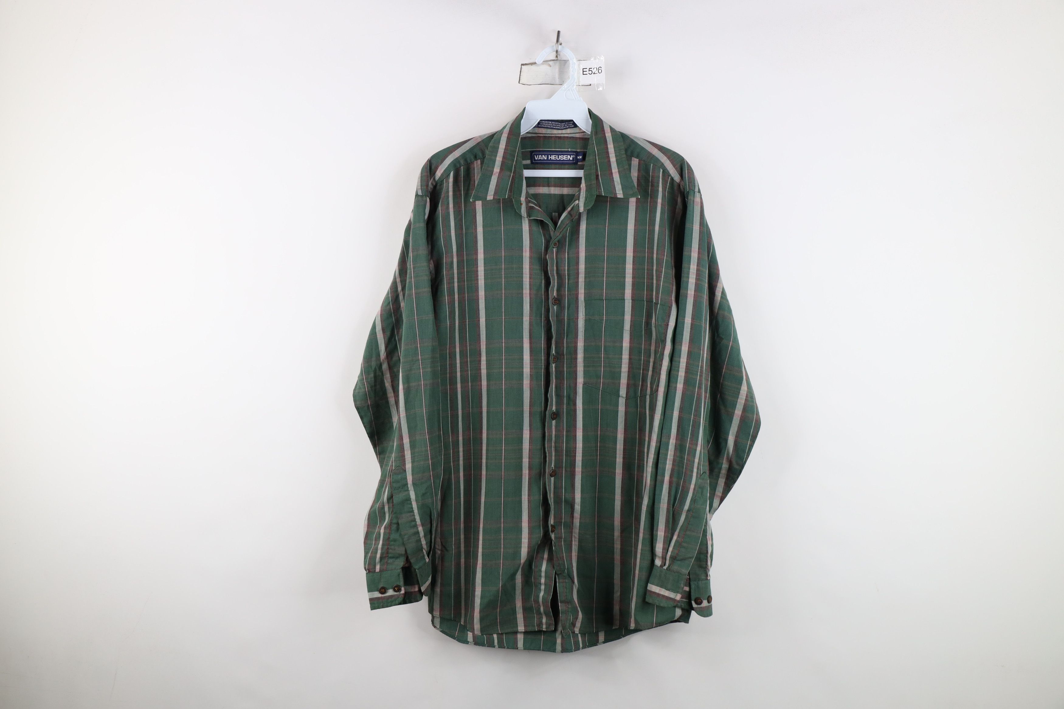 Vintage Vintage 90s Streetwear Collared Button Shirt Green Plaid Size US M / EU 48-50 / 2 - 1 Thumbnail