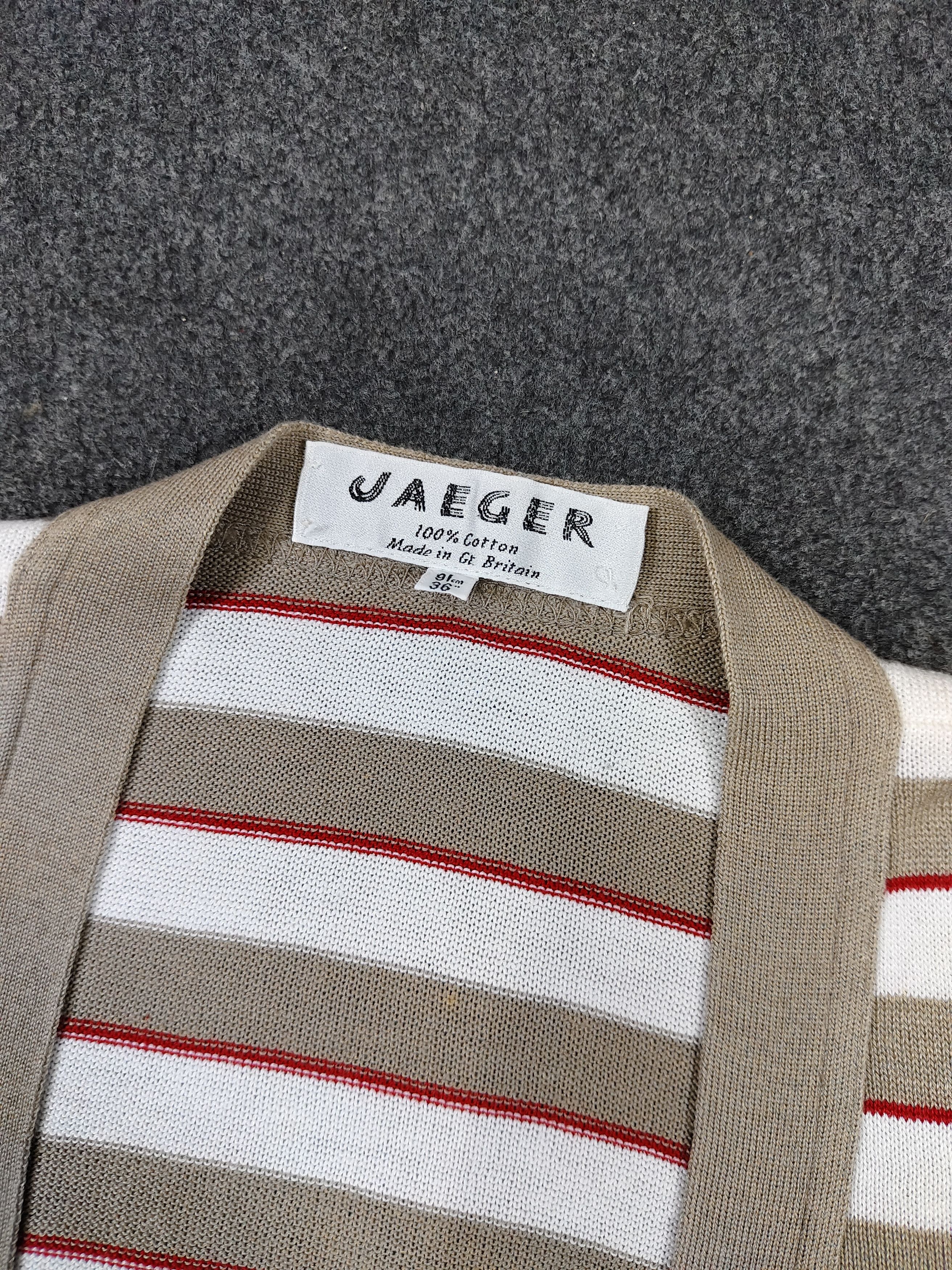 Jaeger 💥 Vtg Jaeger 💥 Striped Knit Short Cardigan Size L / US 10 / IT 46 - 9 Thumbnail