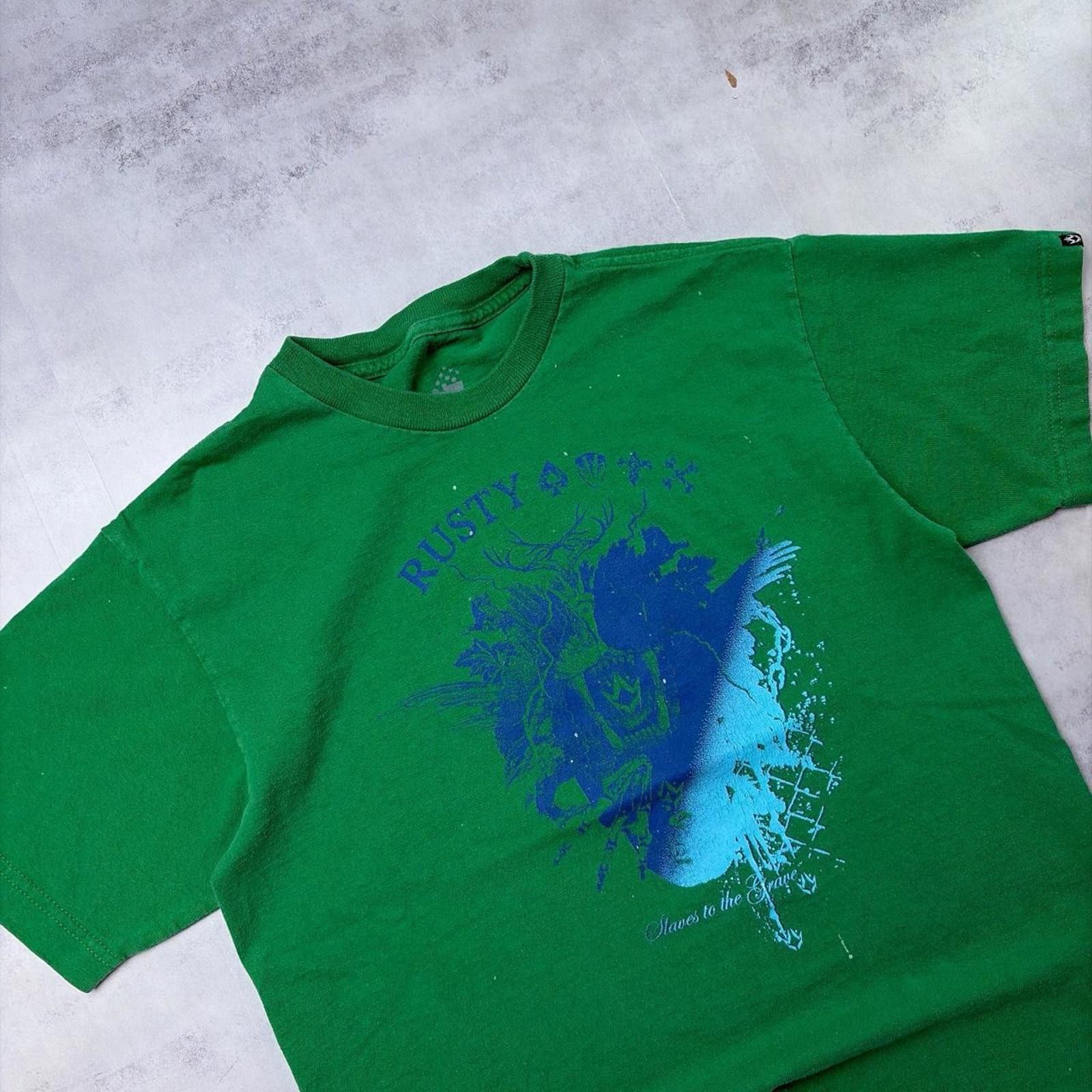 Rusty Y2K Green Rusty Grunge Skater Surf T-Shirt Size US XS / EU 42 / 0 - 5 Thumbnail