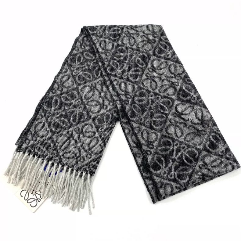 Loewe LOEWE Dark grey woolen scarf Size ONE SIZE - 5 Thumbnail