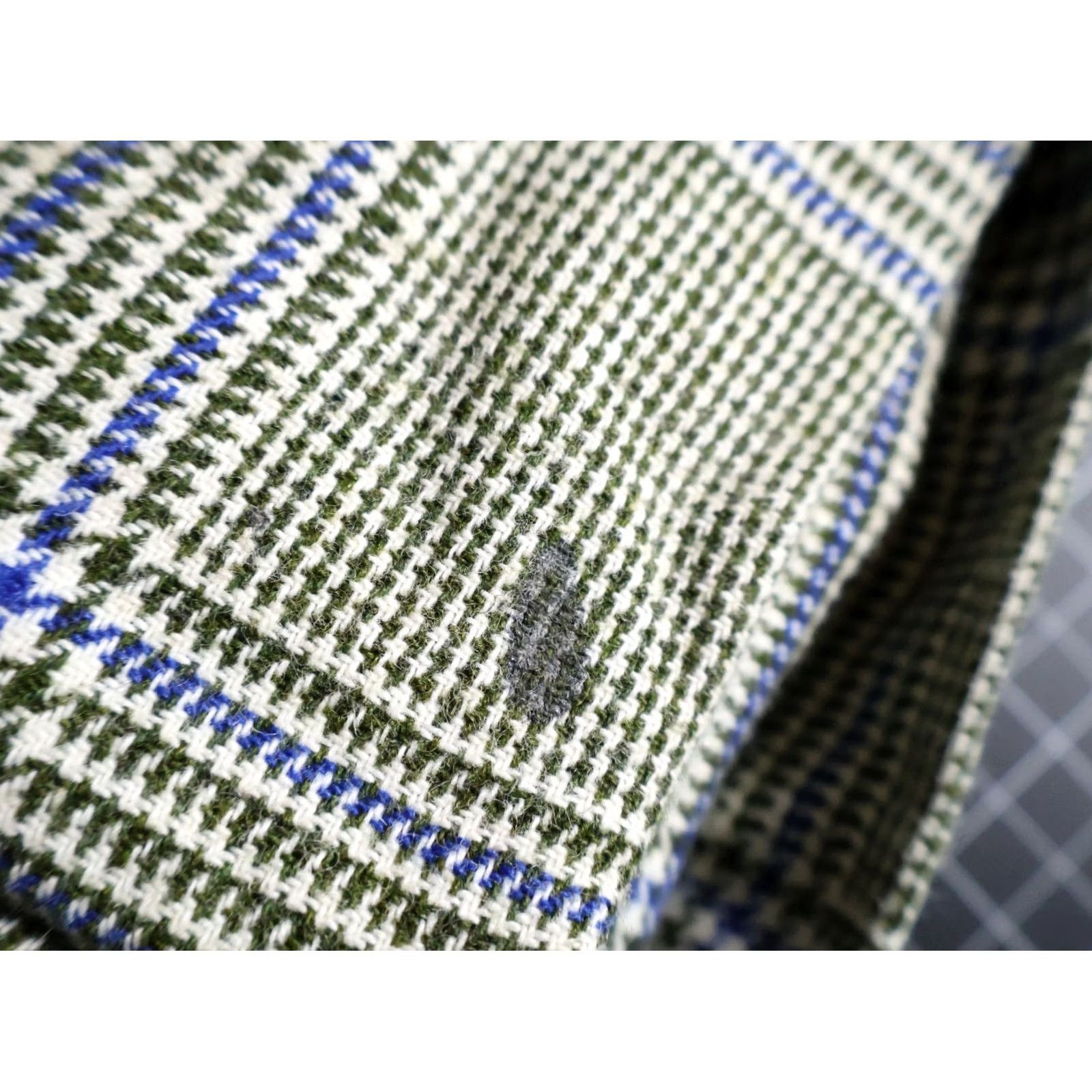 Sears VINTAGE Sears Flannel Shirt Men's Medium Green Blue Houndstooth 80s 70s Wool Blend Size US M / EU 48-50 / 2 - 4 Thumbnail