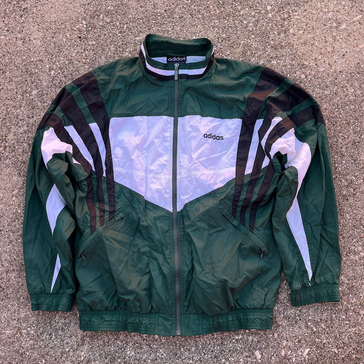Adidas × Vintage Rare Vintage Green Adidas Windbreaker Size US M / EU 48-50 / 2 - 2 Thumbnail