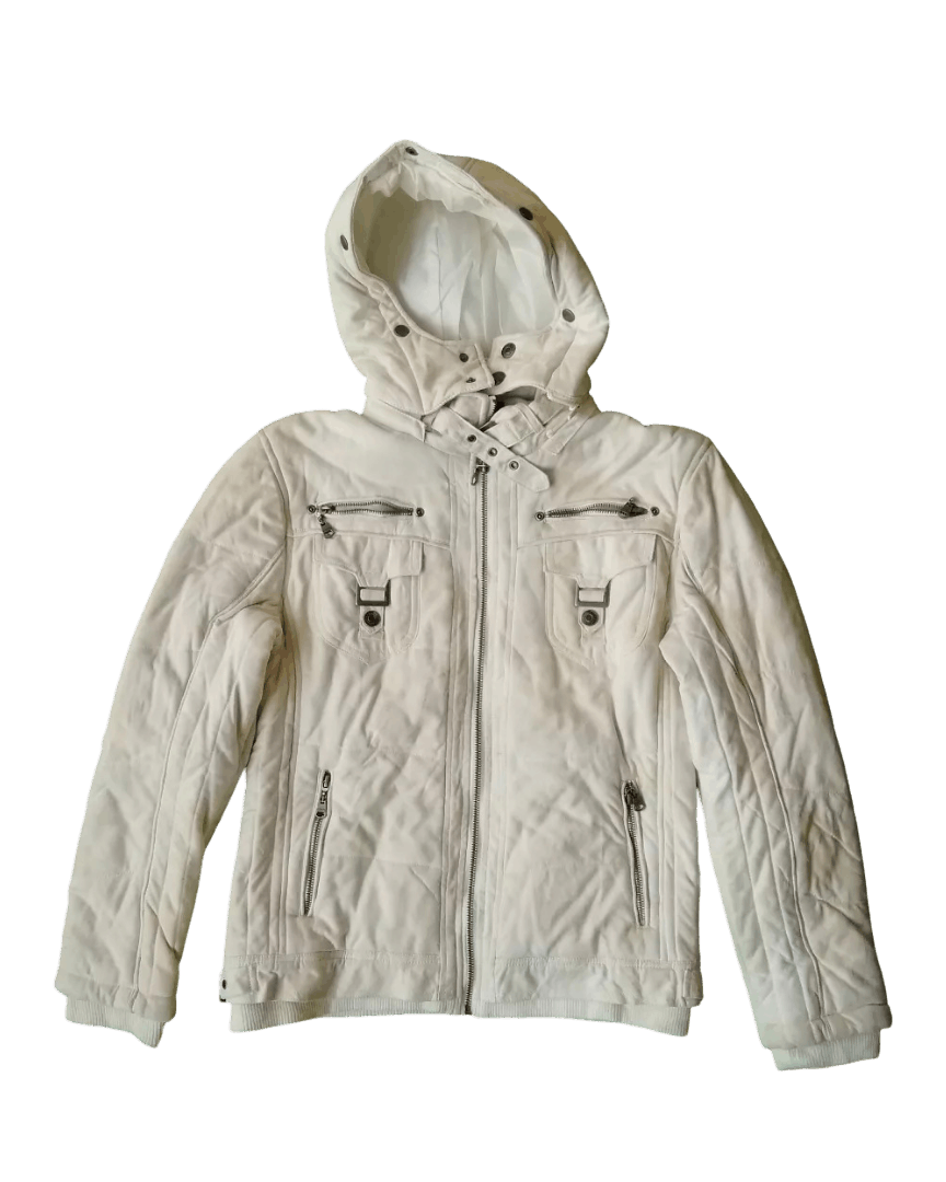 In The Attic Goth Punk Japan White Zipper Hooded Jacket