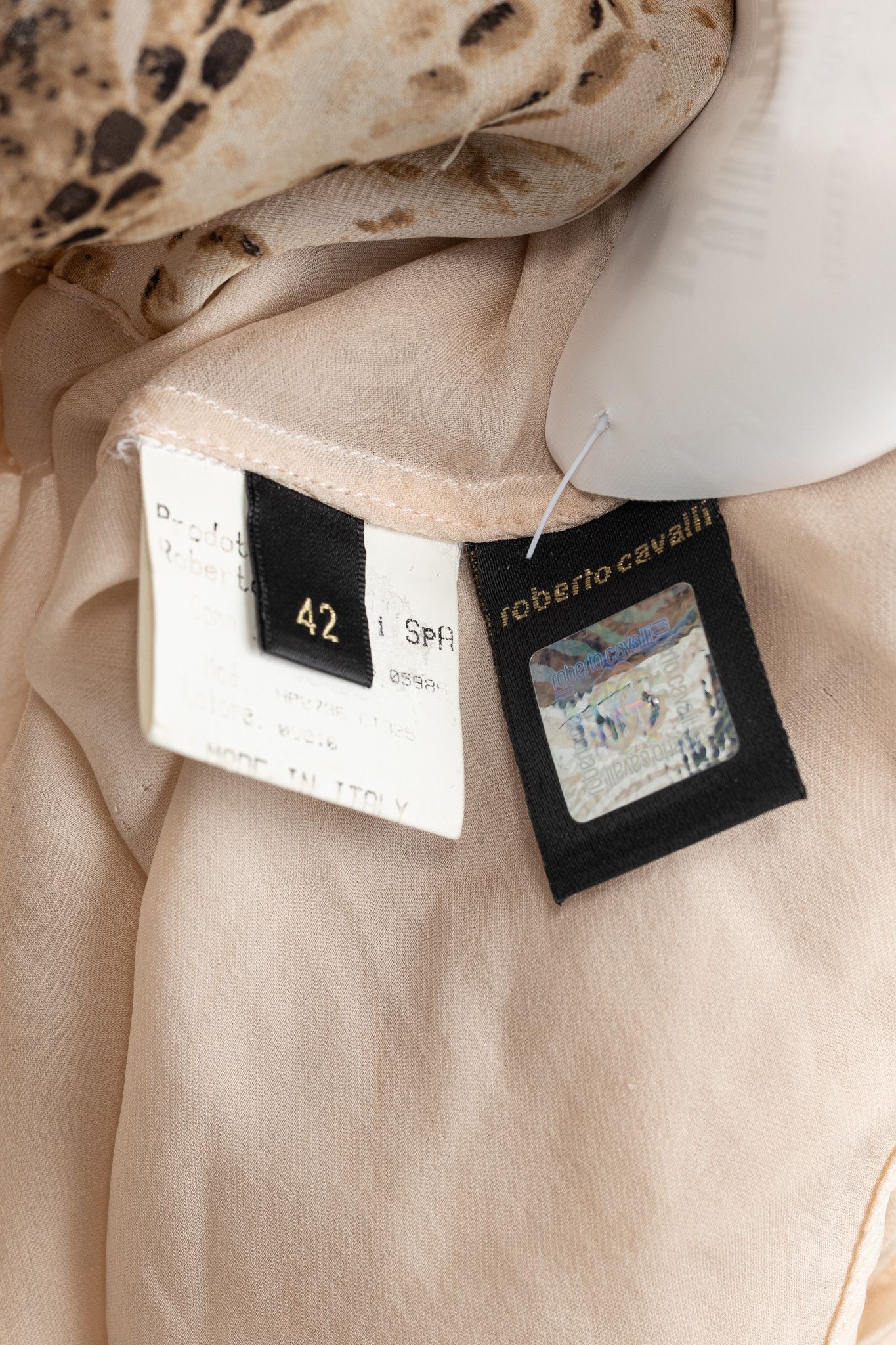 Roberto Cavalli Roberto Cavalli Beige Leopard Silk Batwing Blouse Size M / US 6-8 / IT 42-44 - 8 Thumbnail