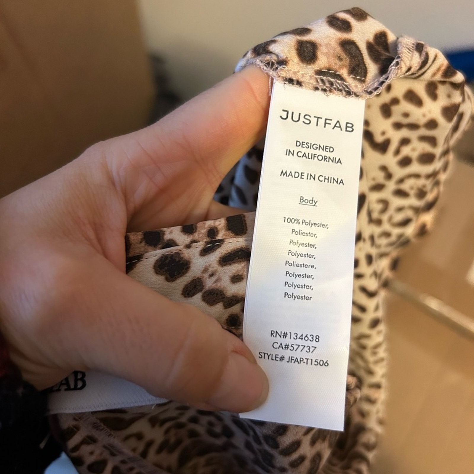 Other Nwt JustFab Summer Leopard Front Tie Blouse Size XXL / US 16-18 / IT 52-54 - 3 Thumbnail