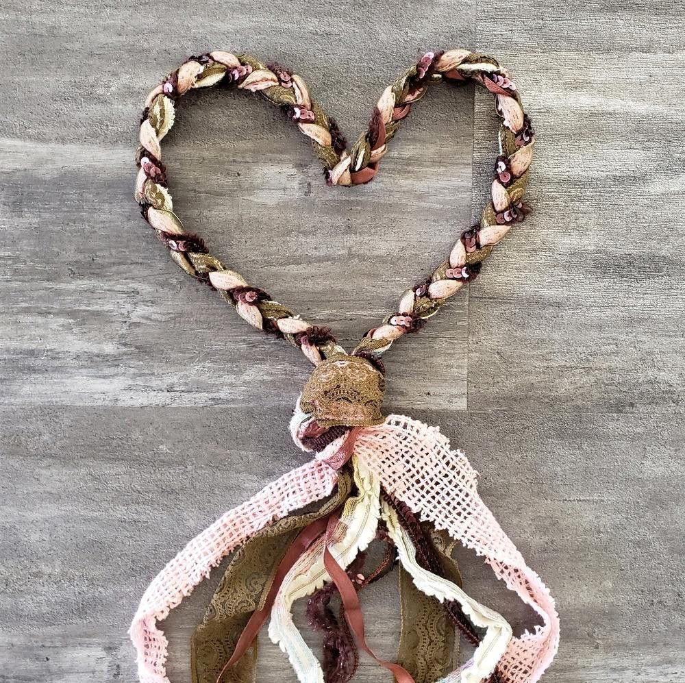 Designer Chocolate Pink Handmade Braided Lace Head Piece Size ONE SIZE - 2 Thumbnail