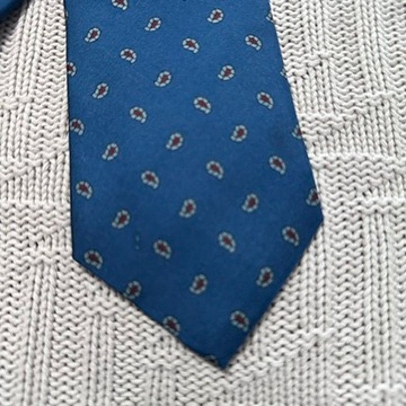 Vintage Vintage Preswick & Moore blue paisley silk tie Size ONE SIZE - 2 Thumbnail