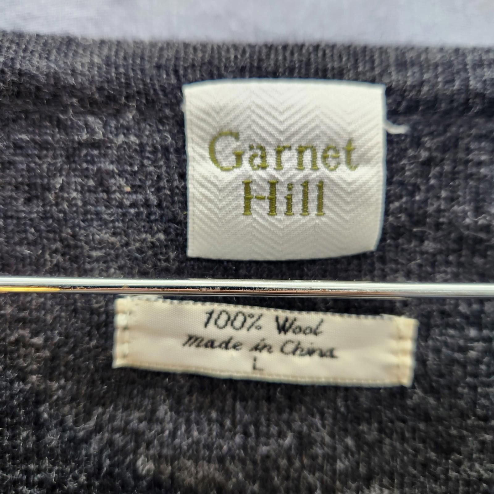 Designer Garnet Hill V Neck Sweater 100% Wool Gray Women's Size Large Size L / US 10 / IT 46 - 4 Thumbnail