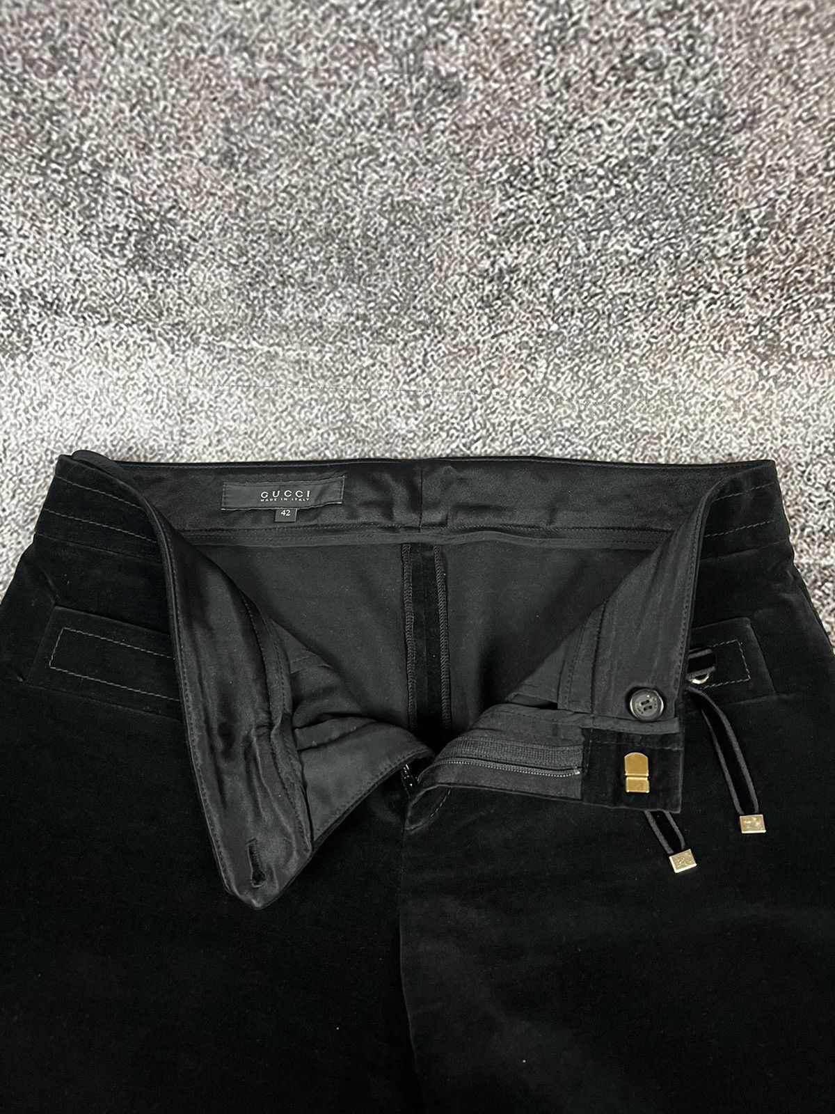 Tom Ford 2006 Gucci Tom Ford Velvet Wide Leg Pants luxury vintage Size 26" / US 2 / IT 38 - 6 Thumbnail